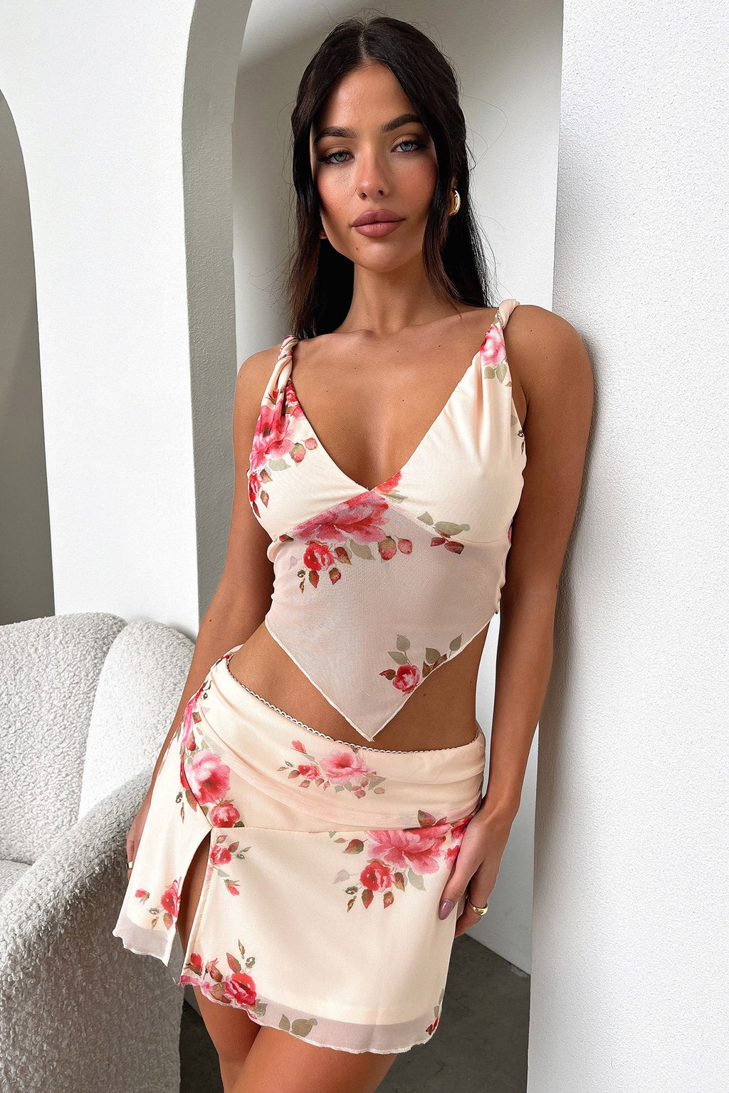 Tanaya Skirt - Pink Floral