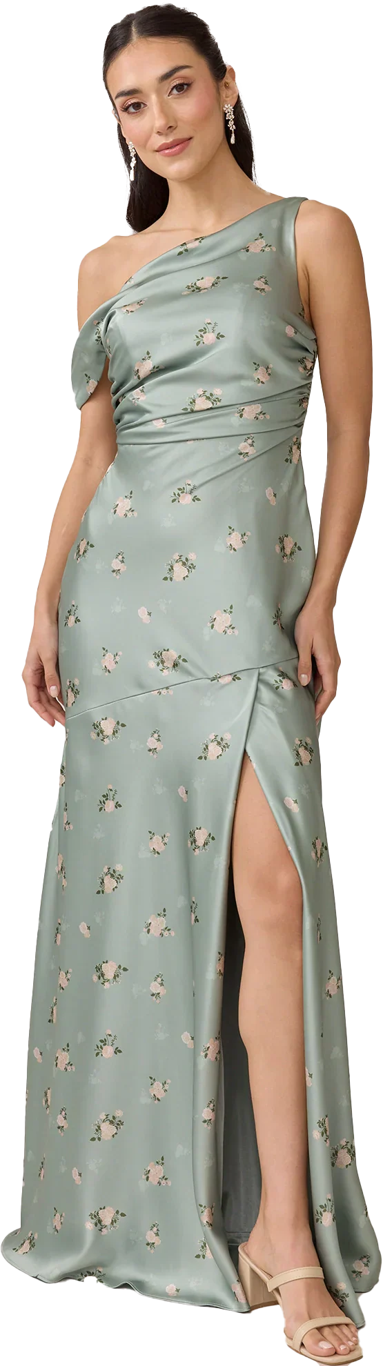 Satin Floral Print Dress | Made To Order