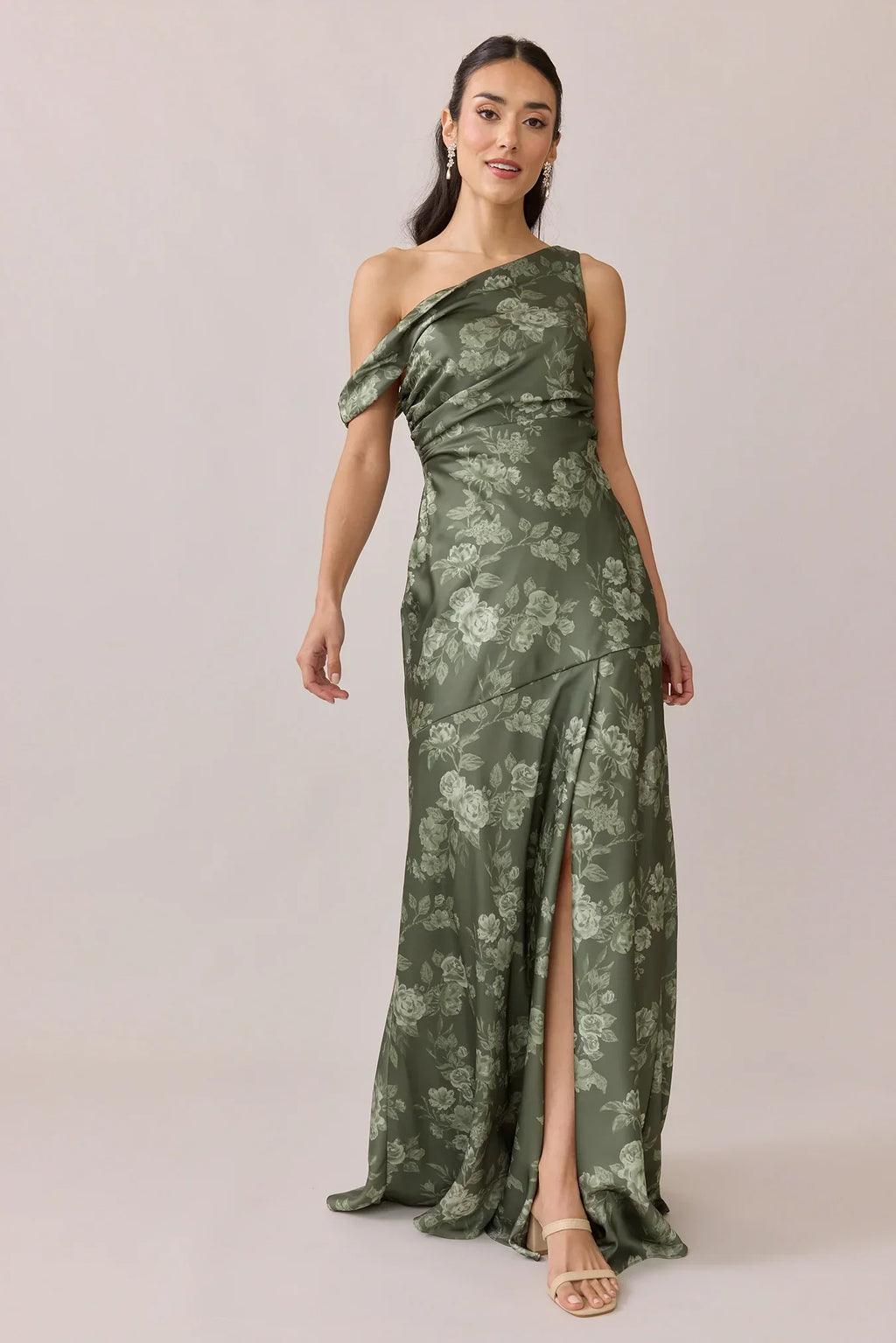 Satin Floral Print Dress | Made To Order