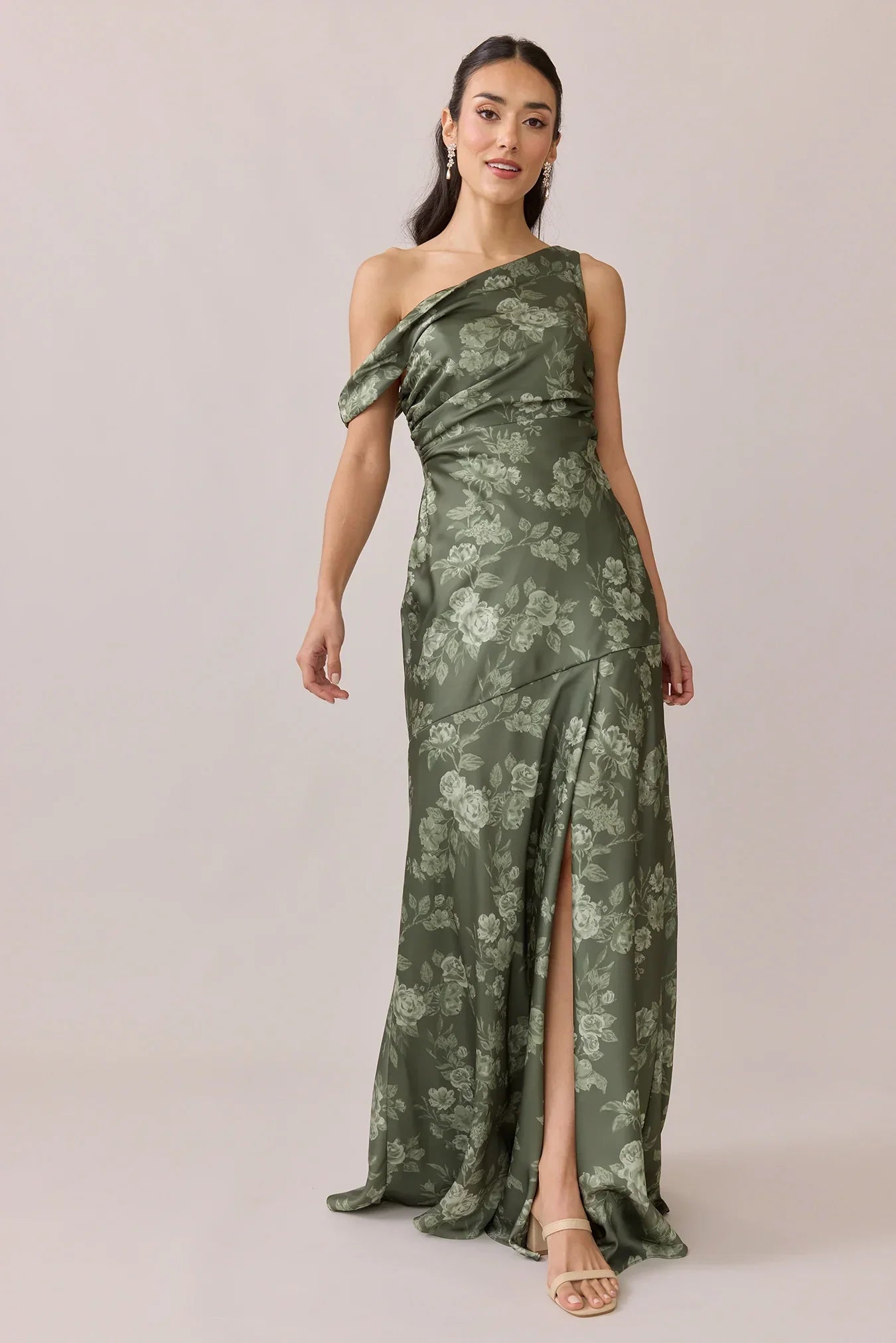 Satin Floral Print Dress | Made To Order
