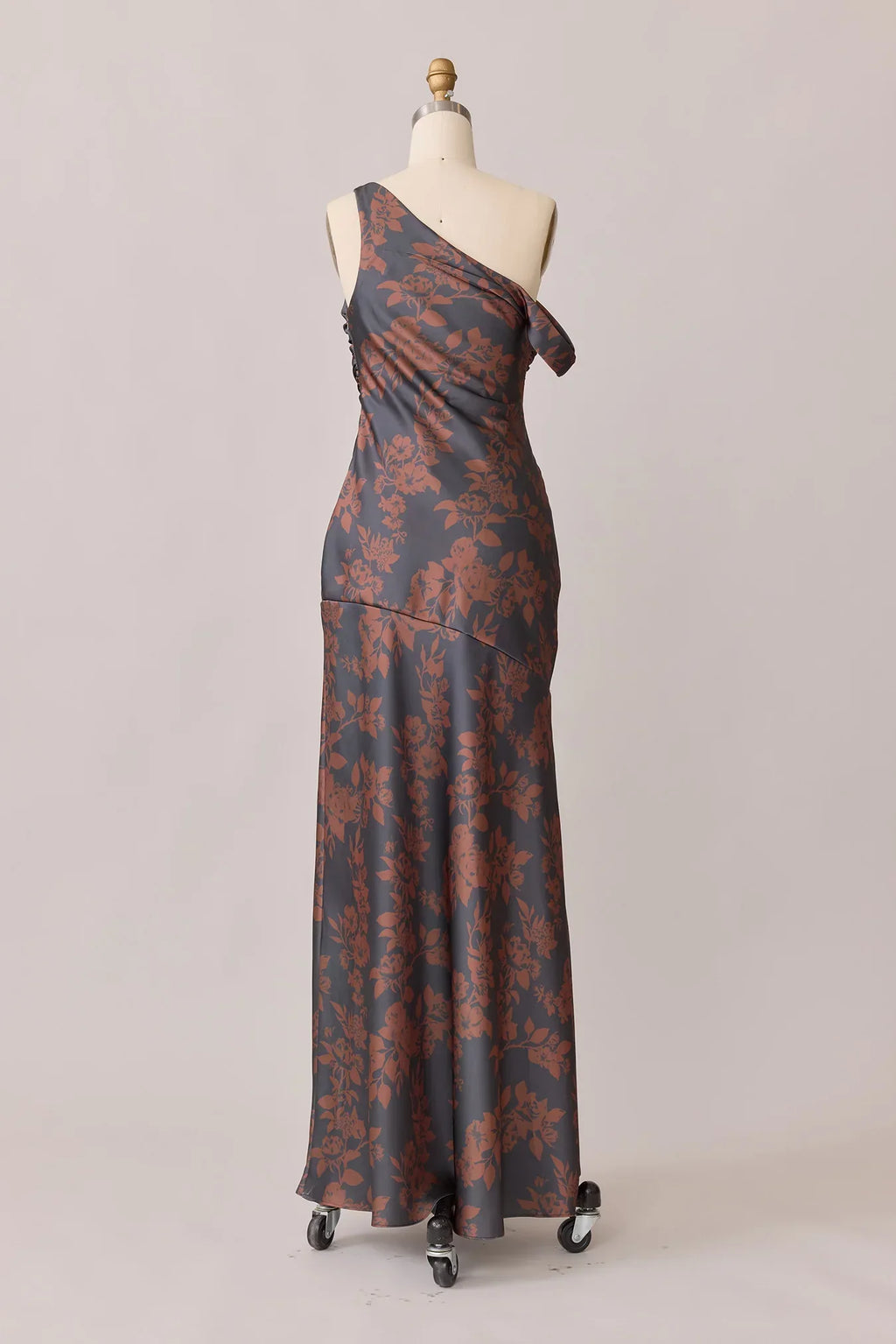 Satin Floral Print Dress | Made To Order