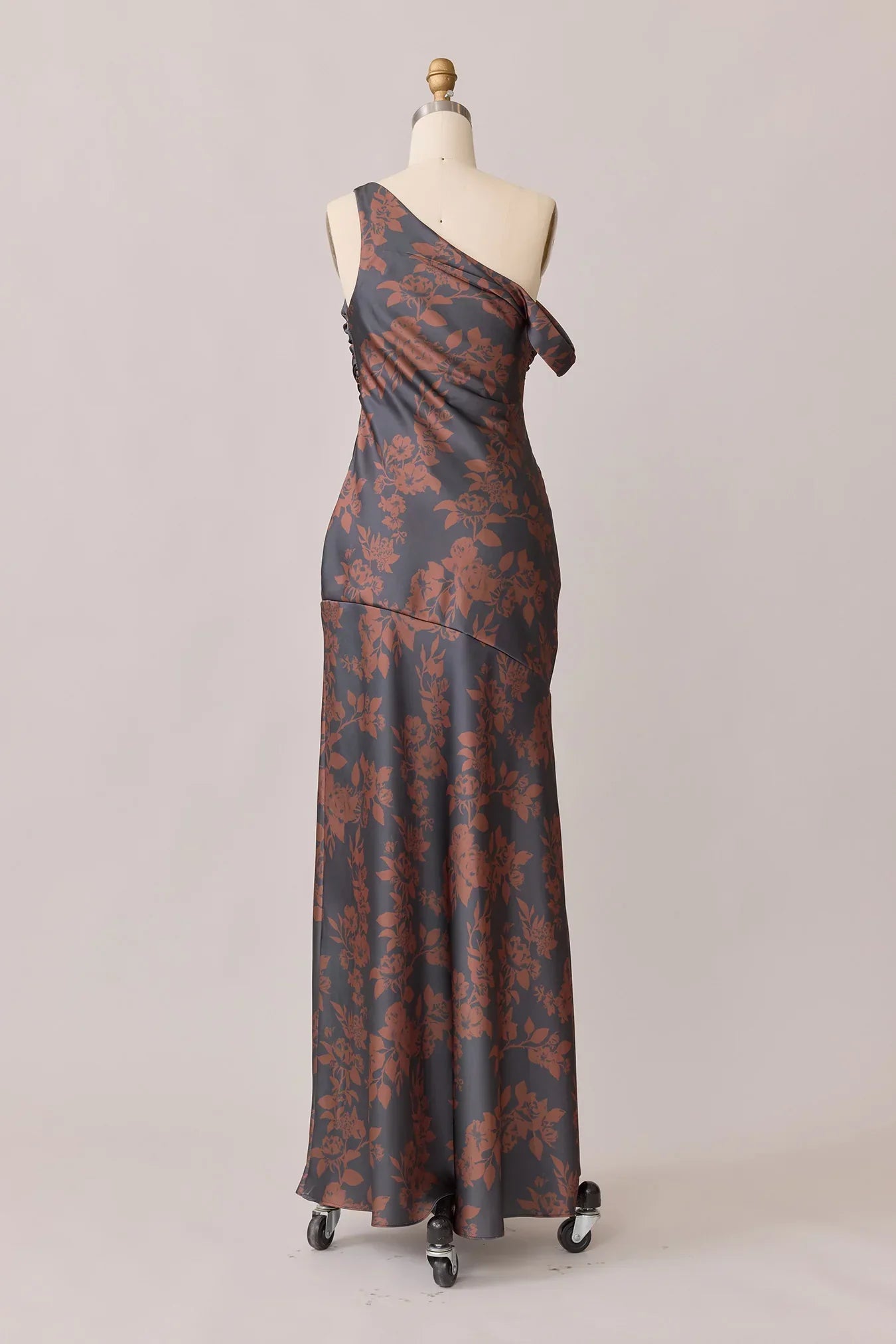 Satin Floral Print Dress | Made To Order
