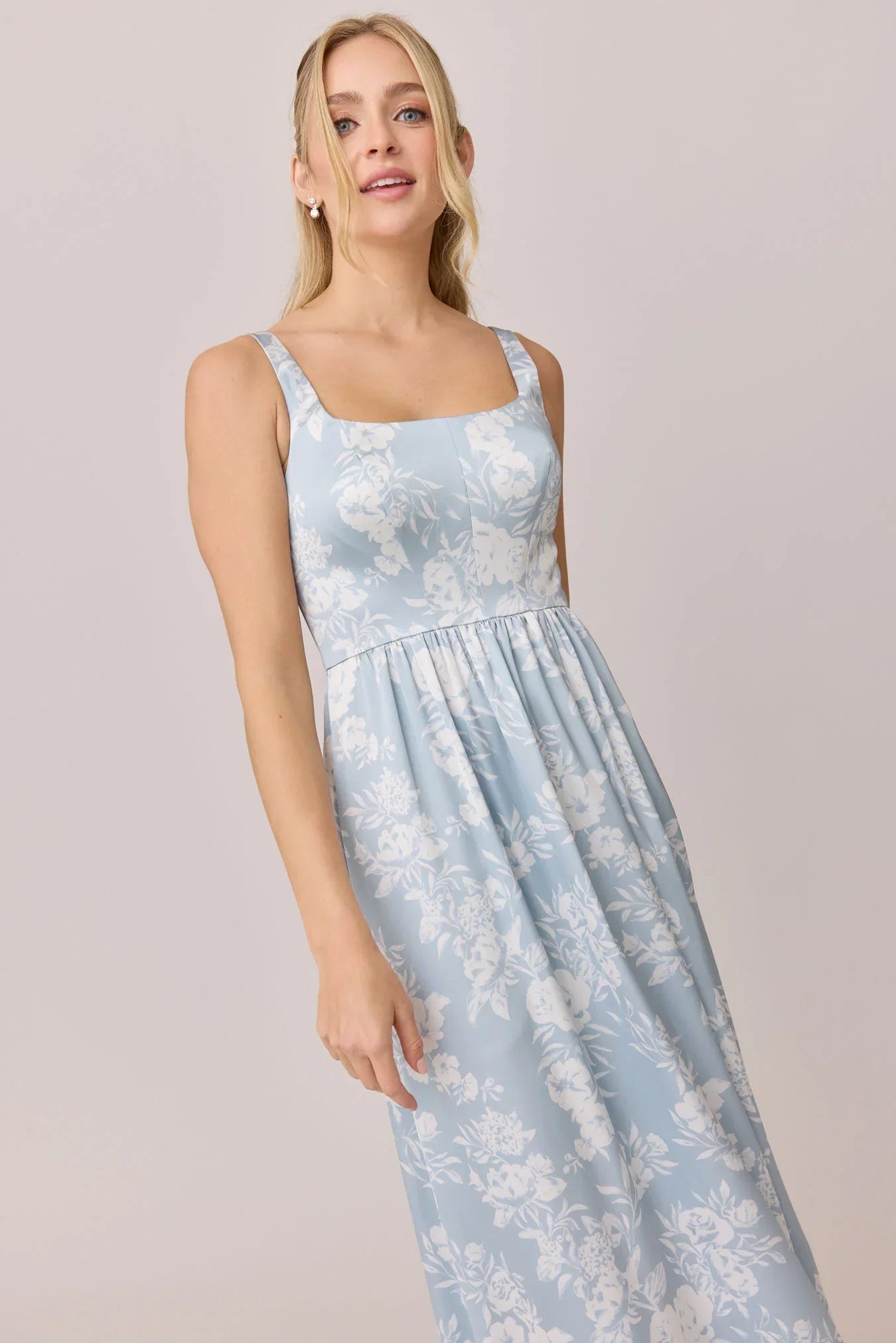 Satin Floral Print Dress | Made To Order