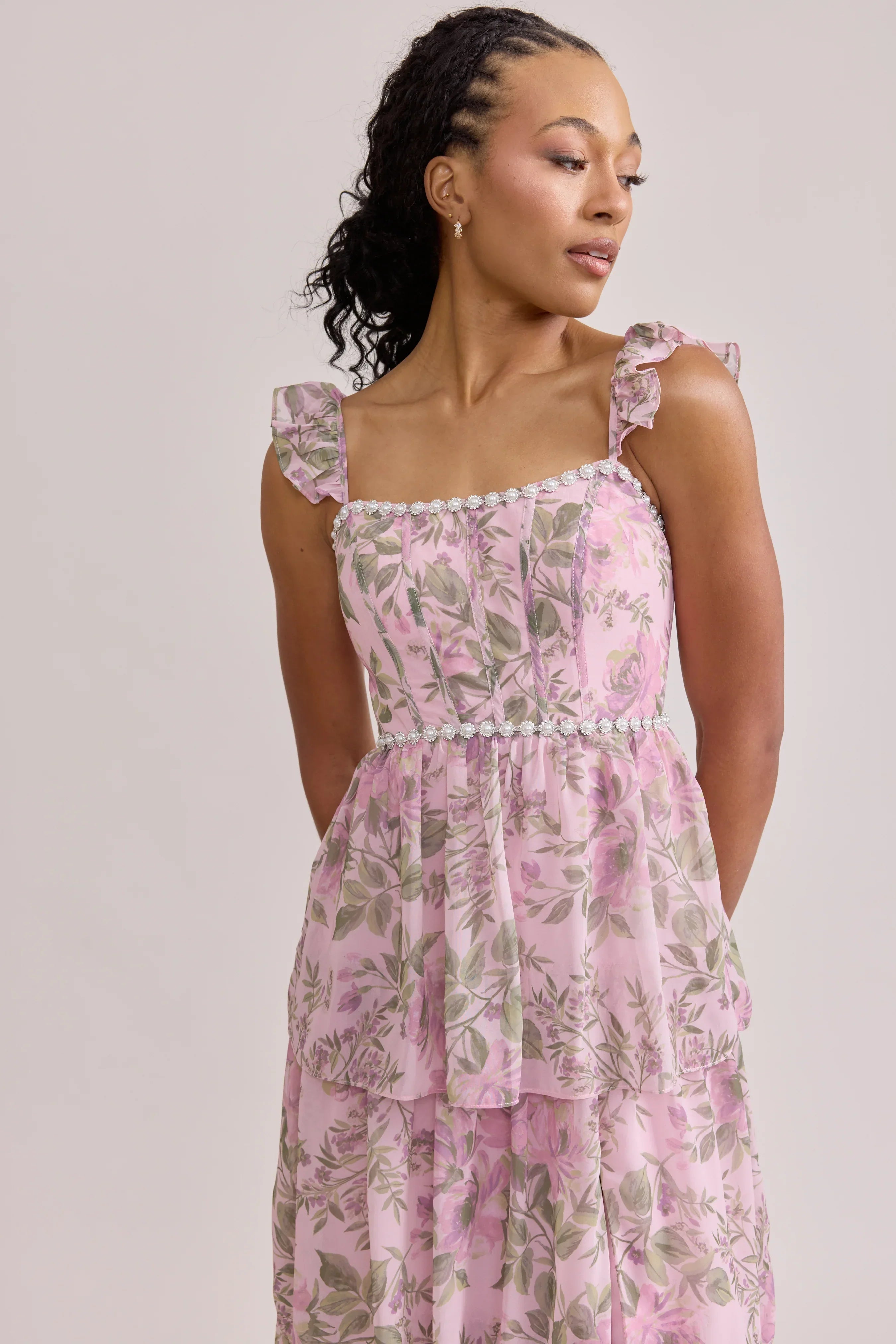 Luxe Chiffon Floral Print Dress | Made To Order