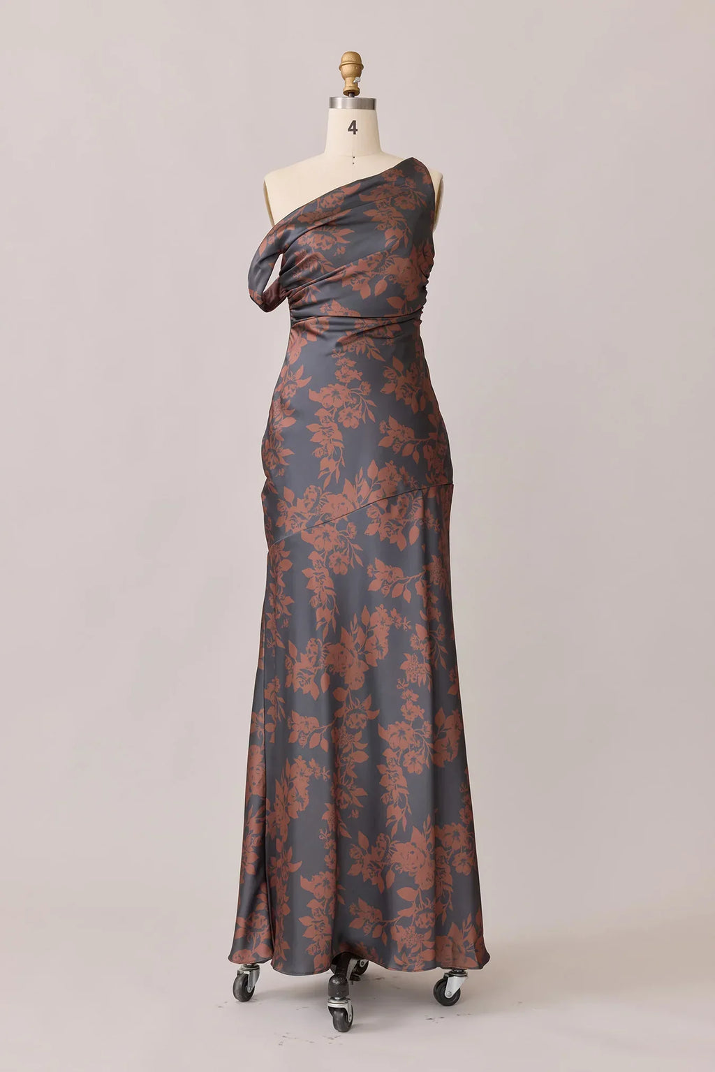 Satin Floral Print Dress | Made To Order