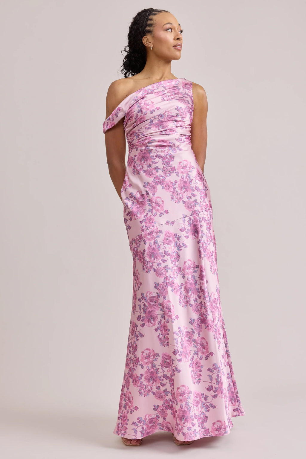 Satin Floral Print Dress | Made To Order
