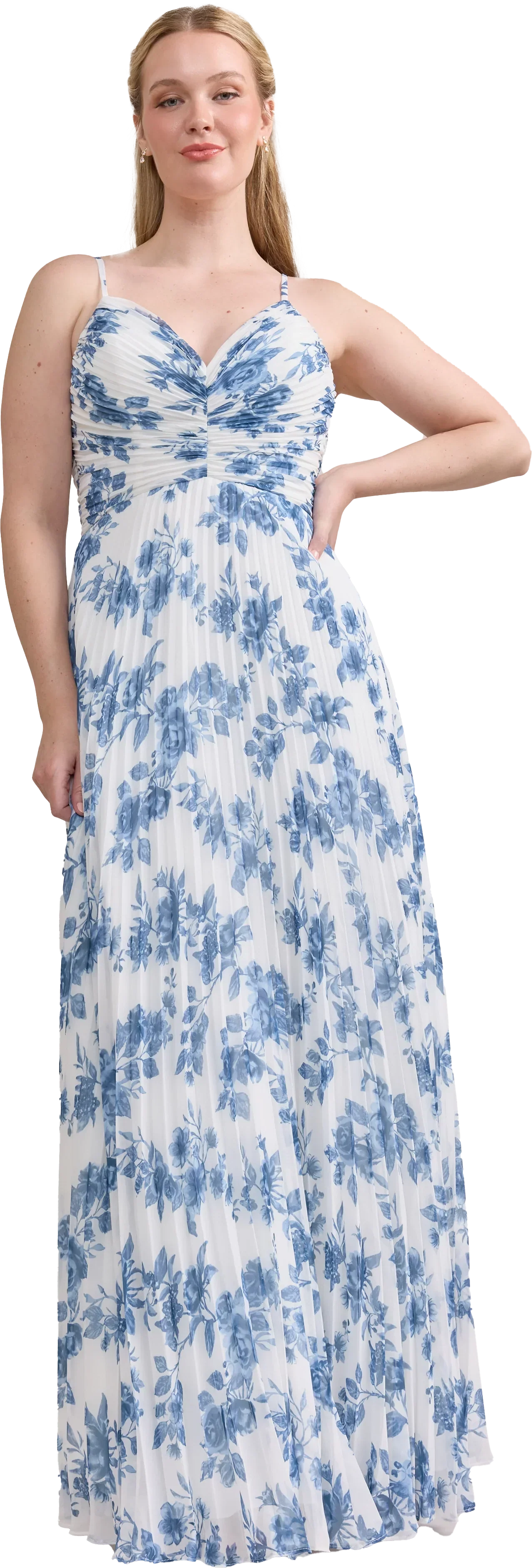Chiffon Pleated Floral Print Dress | Made To Order