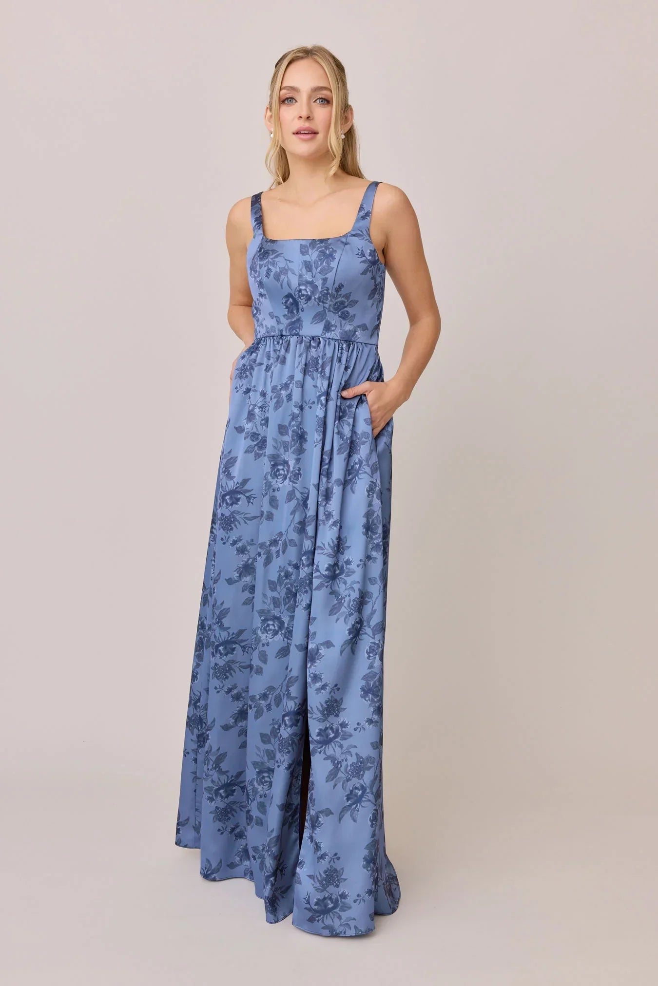 Satin Floral Print Dress | Made To Order