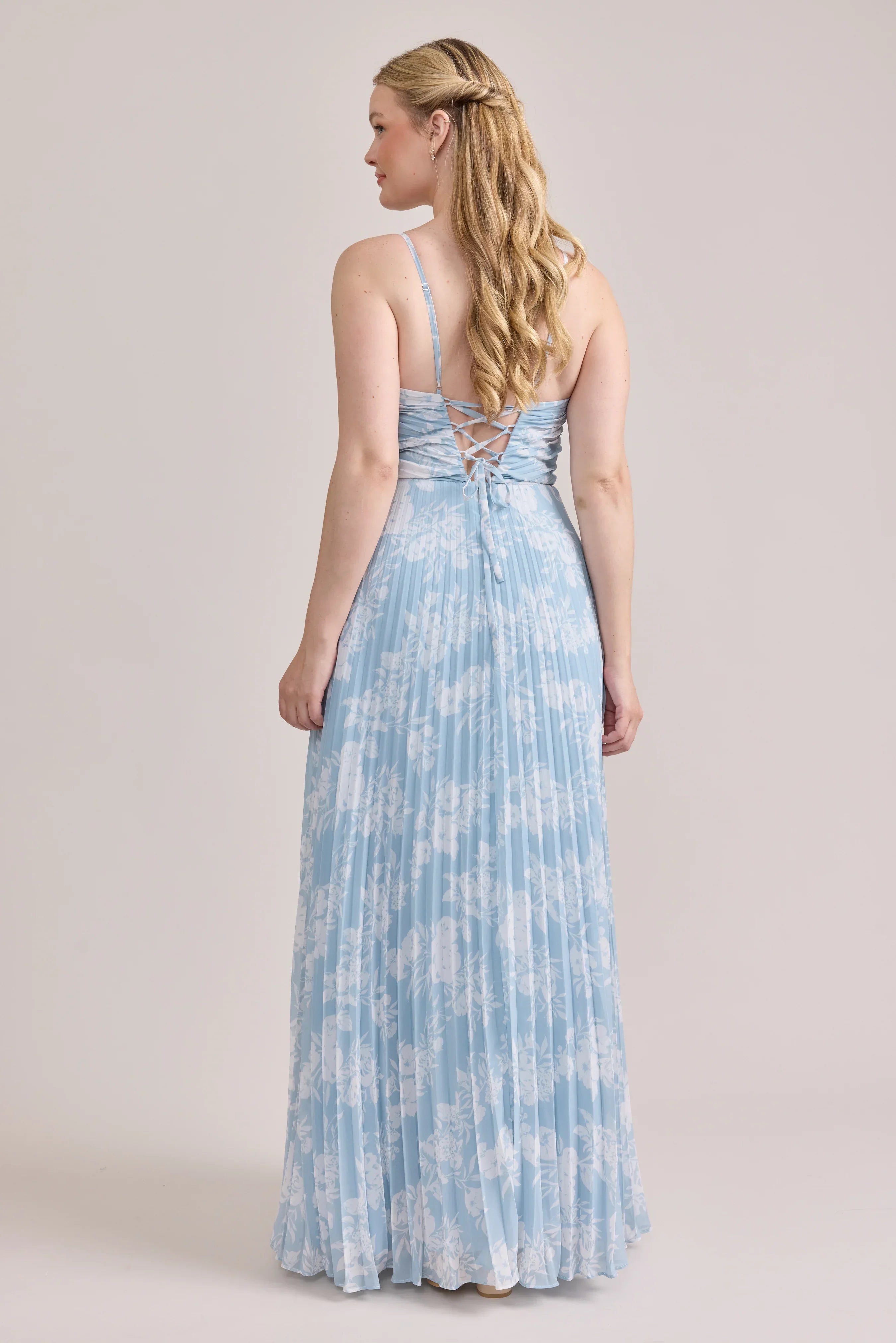 Chiffon Pleated Floral Print Dress | Made To Order