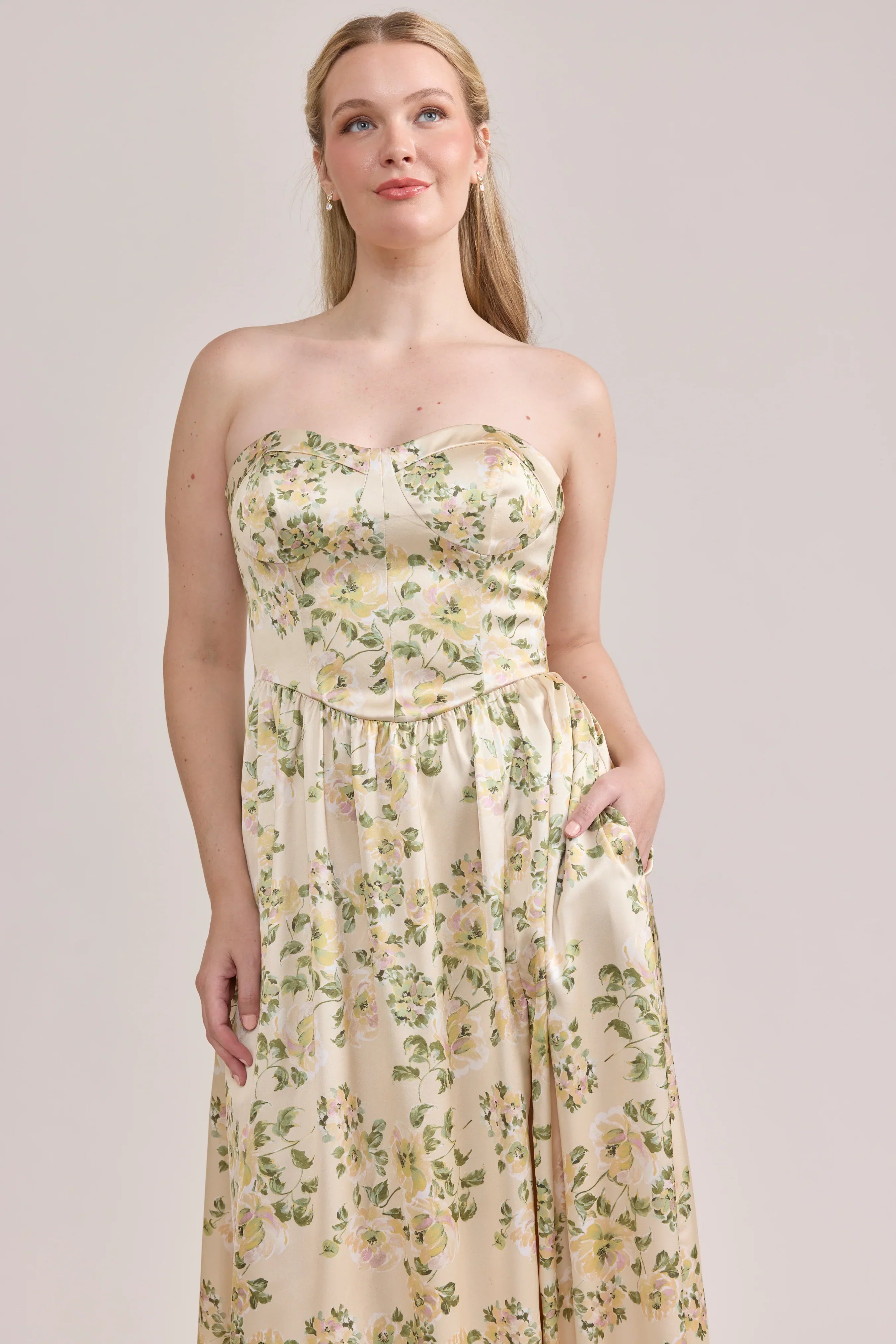 Sydney Satin Floral Print Dress | Made To Order