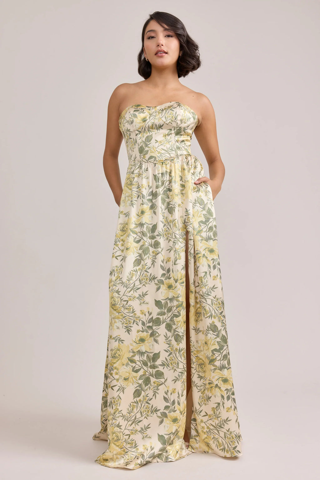 Sydney Satin Floral Print Dress | Made To Order