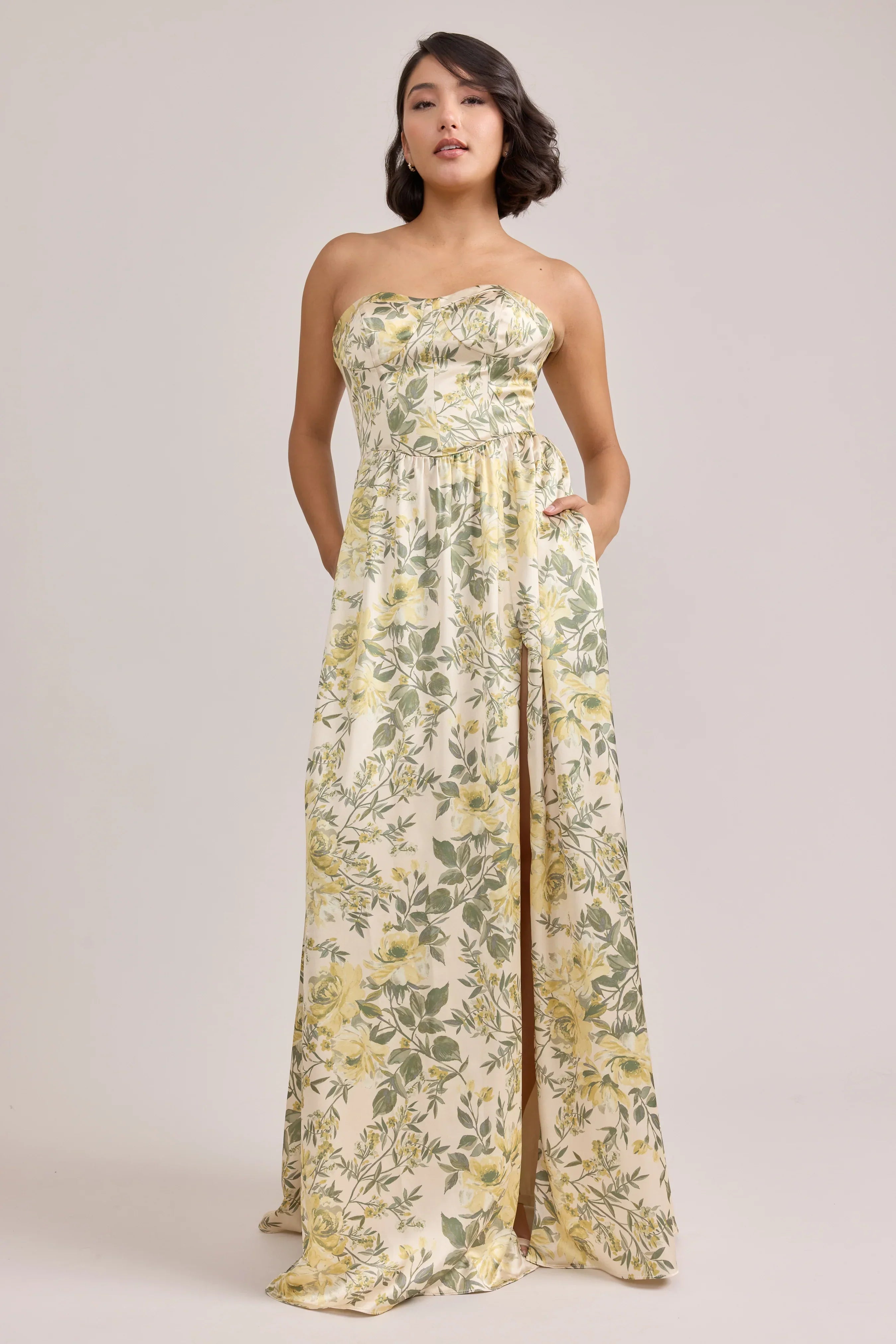Sydney Satin Floral Print Dress | Made To Order