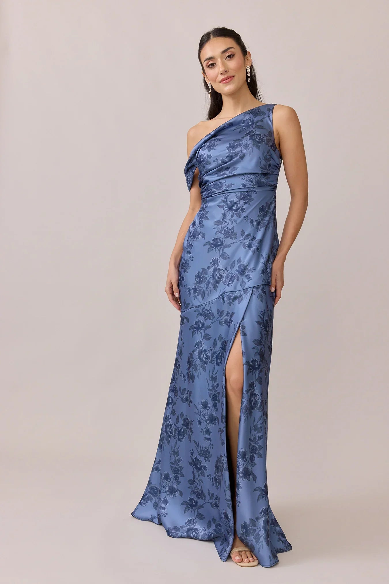Satin Floral Print Dress | Made To Order