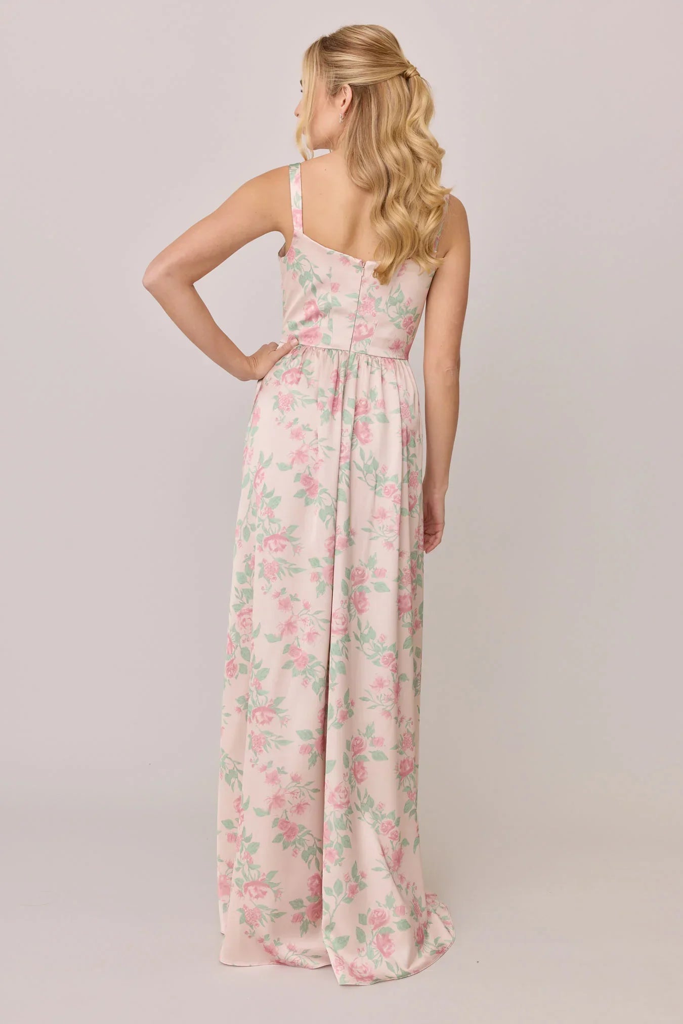 Satin Floral Print Dress | Made To Order