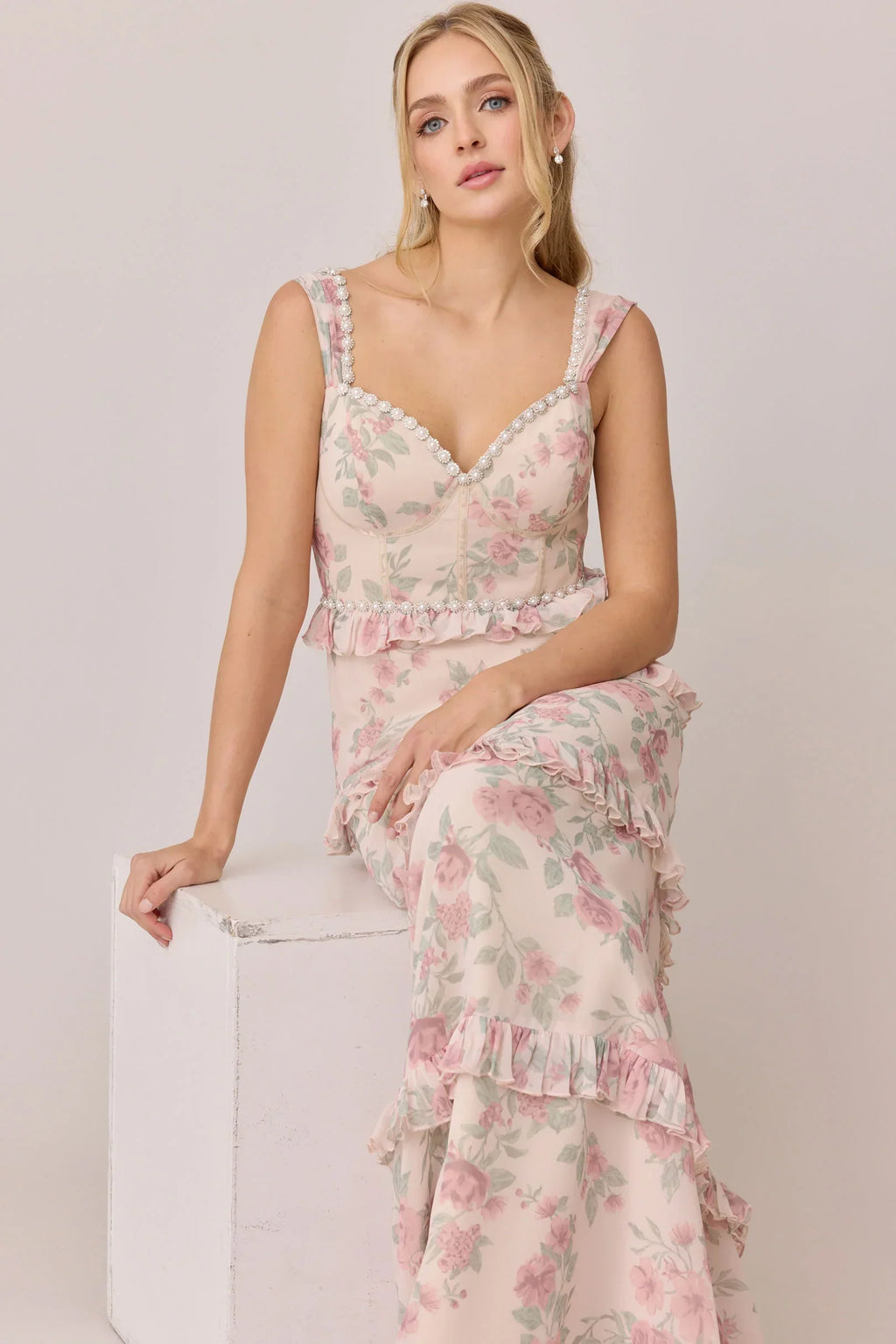 Luxe Chiffon Floral Print Dress | Made To Order