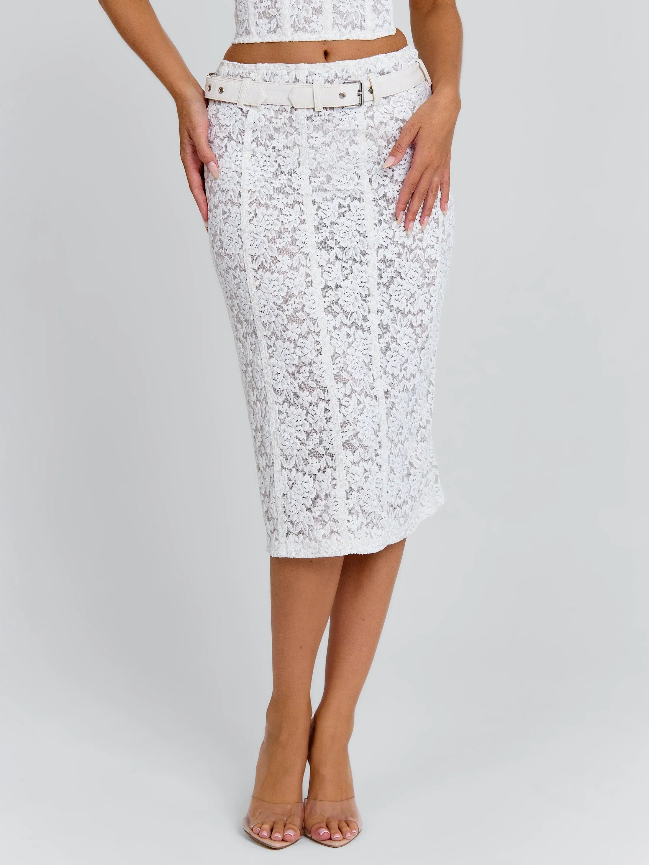 LUNALLA MIDI SKIRT IVORY