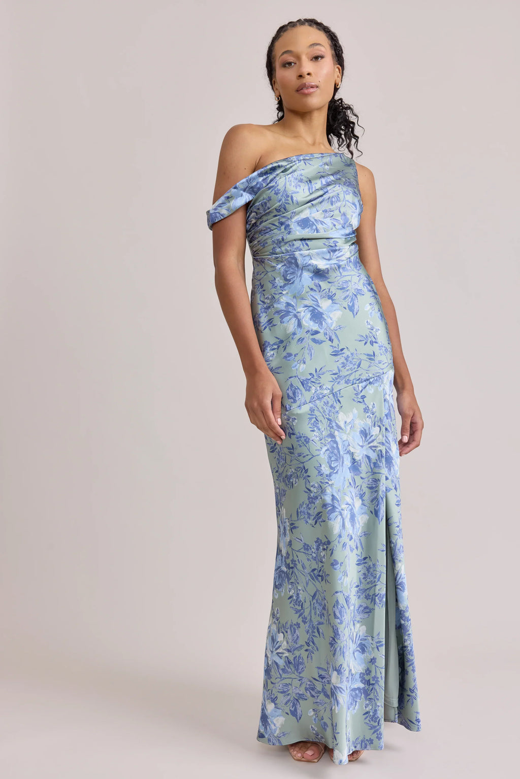 Satin Floral Print Dress | Made To Order