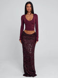 ISLE MAXI SKIRT BURGUNDY