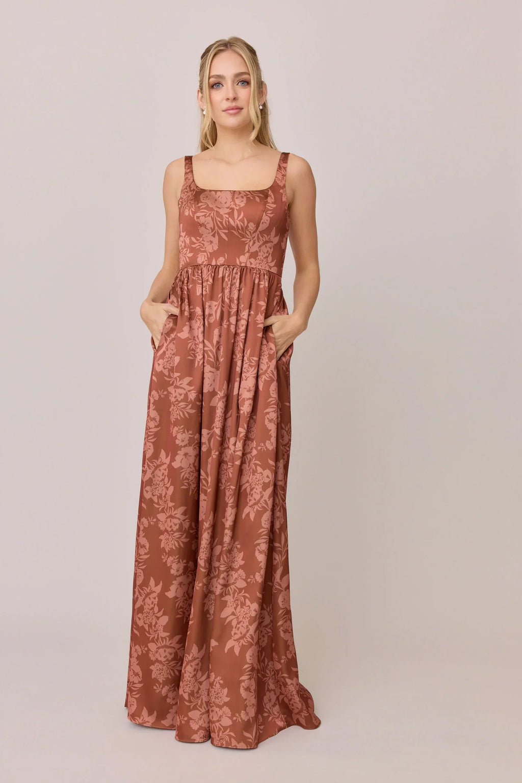 Satin Floral Print Dress | Made To Order