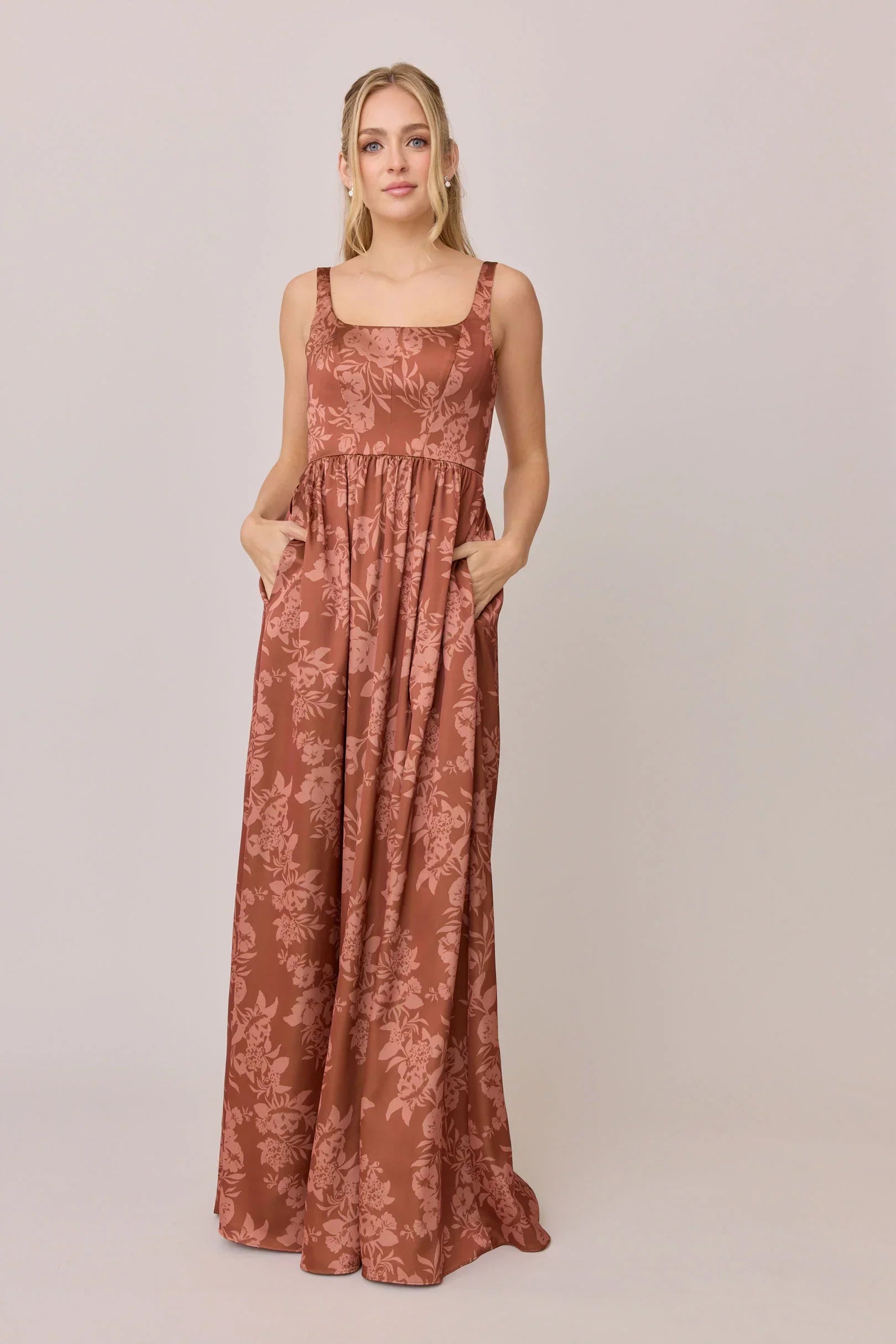 Satin Floral Print Dress | Made To Order