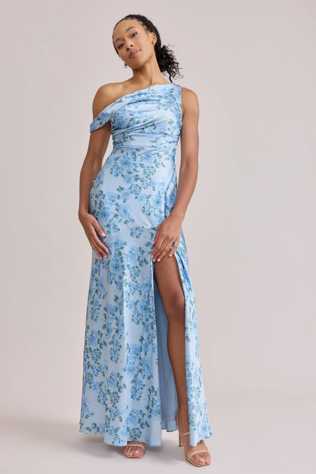 Satin Floral Print Dress | Made To Order