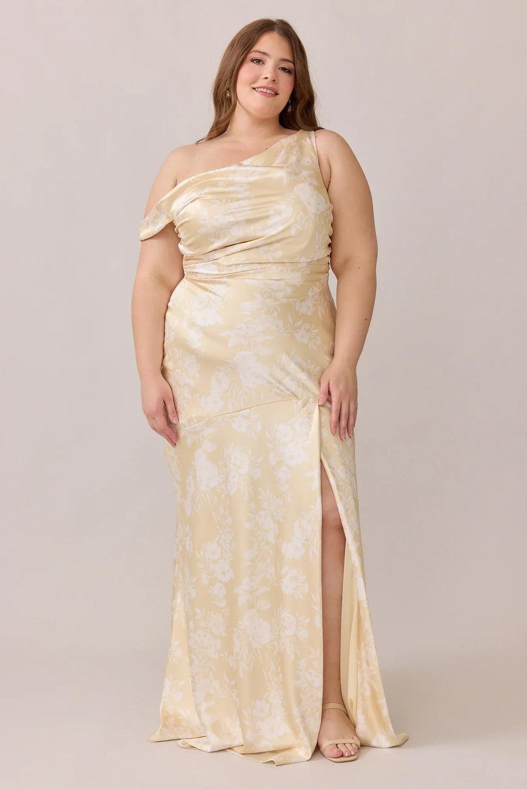 Satin Floral Print Dress | Made To Order