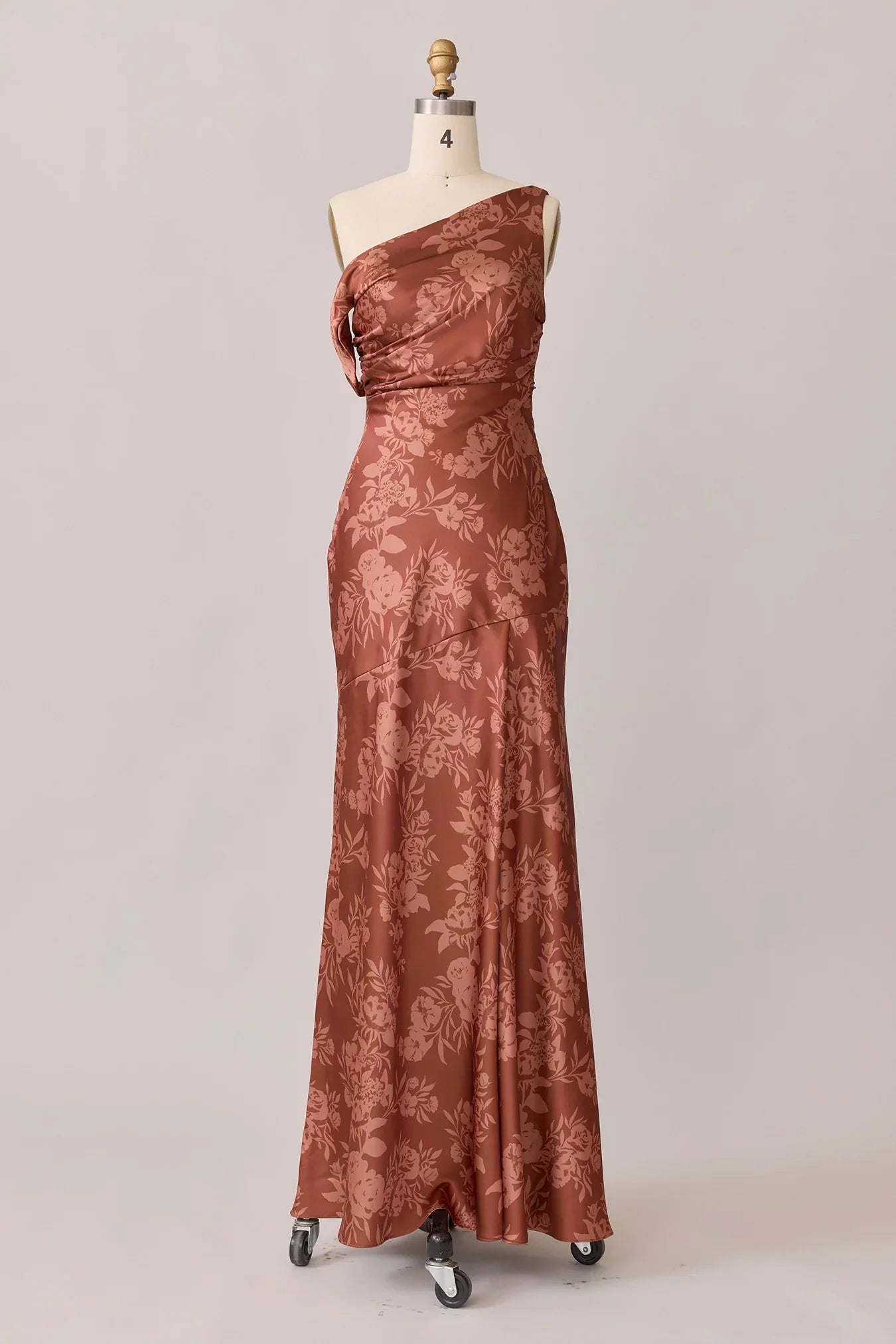 Satin Floral Print Dress | Made To Order
