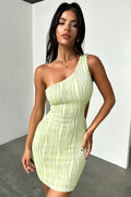 Trami One Shoulder Mini Dress - Green