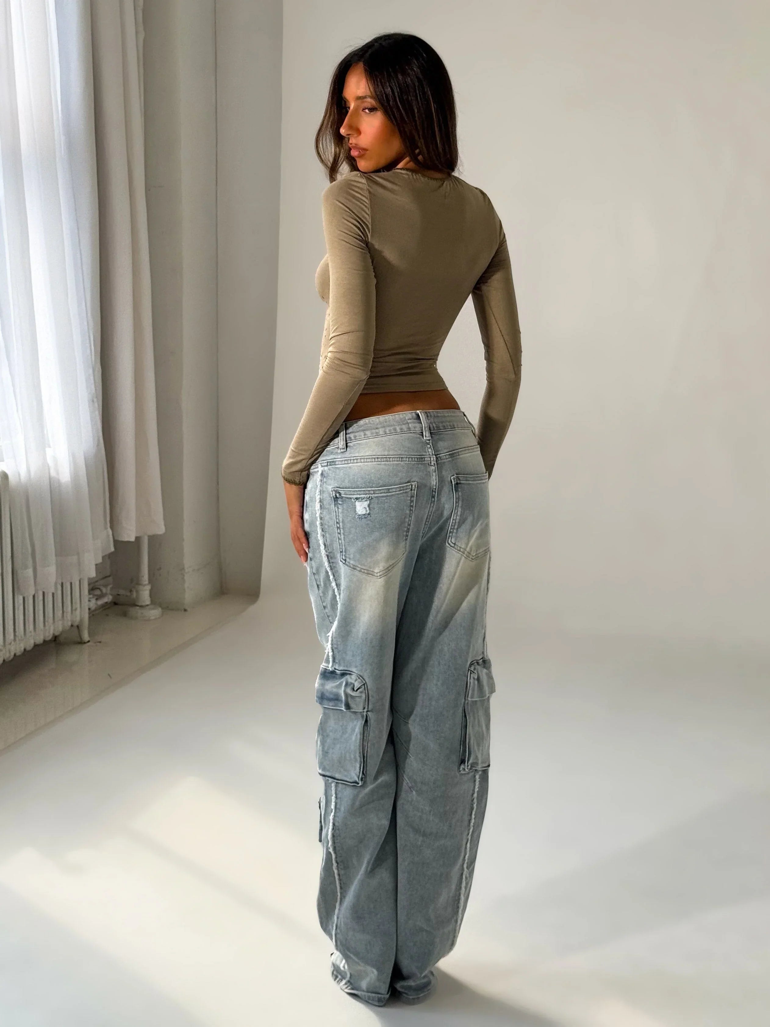 KATNESS PANTS LIGHT WASH DENIM