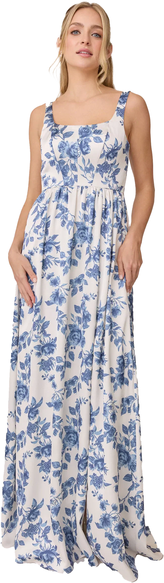 Satin Floral Print Dress | Made To Order
