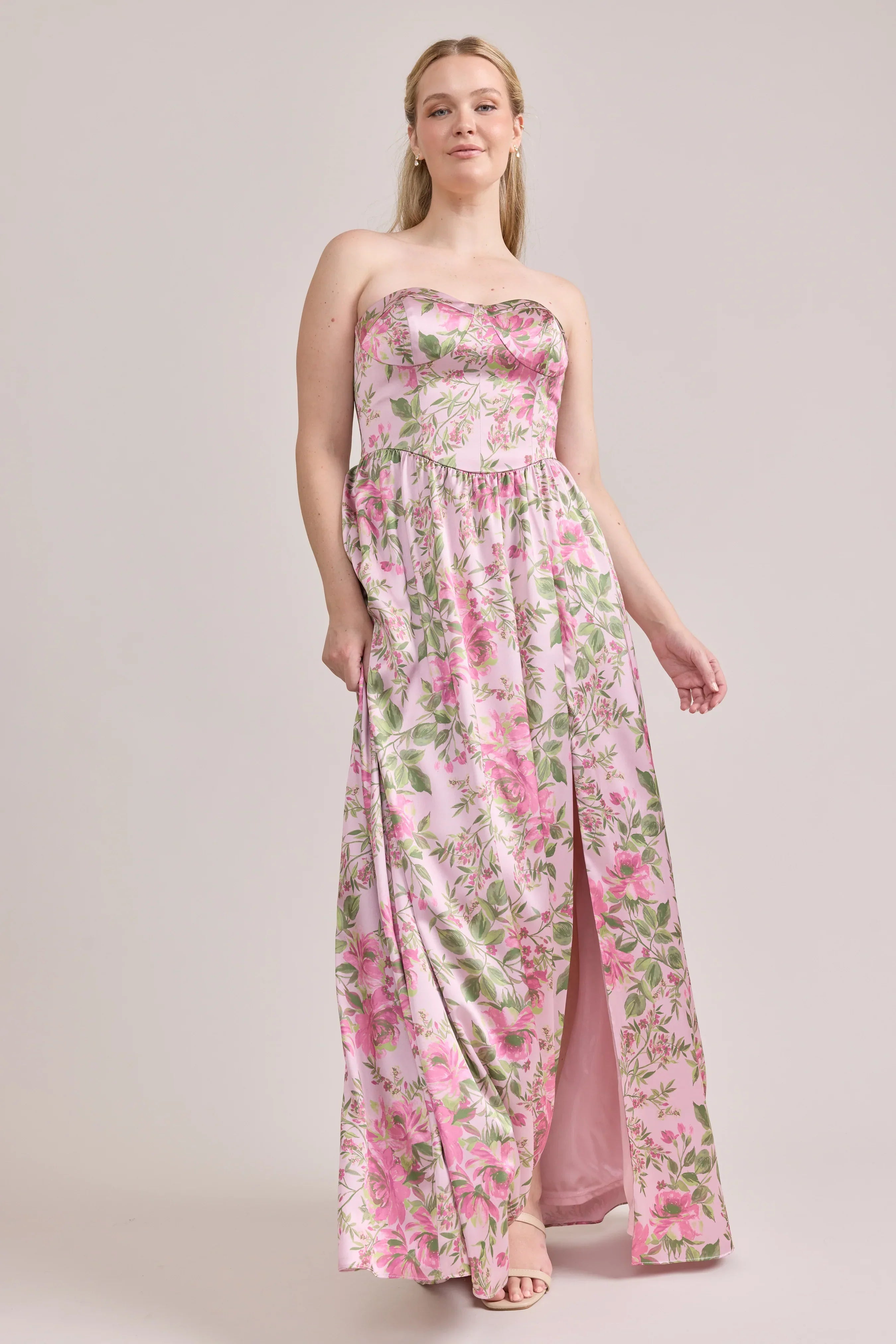 Sydney Satin Floral Print Dress | Made To Order