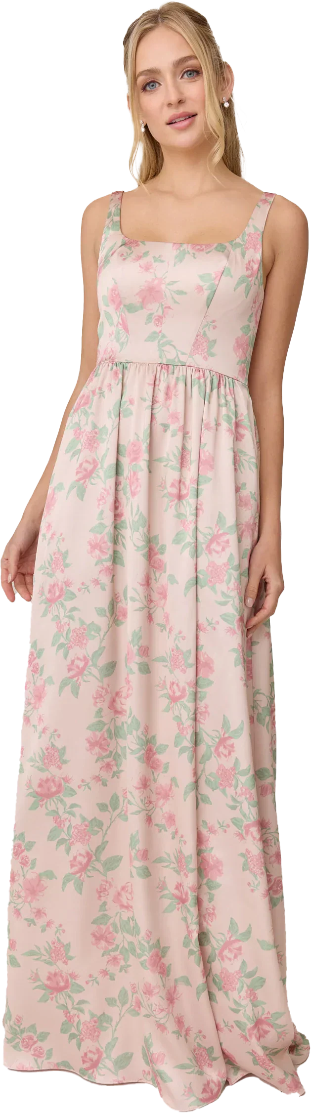 Satin Floral Print Dress | Made To Order
