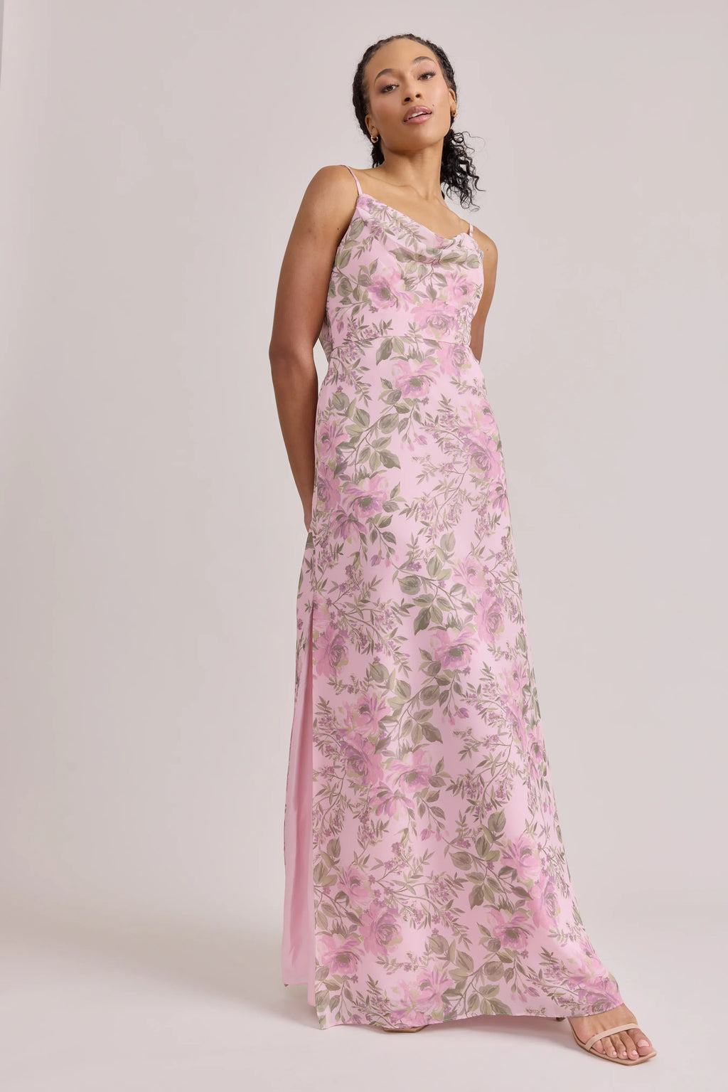 Nadia Chiffon Floral Print Dress | Made To Order