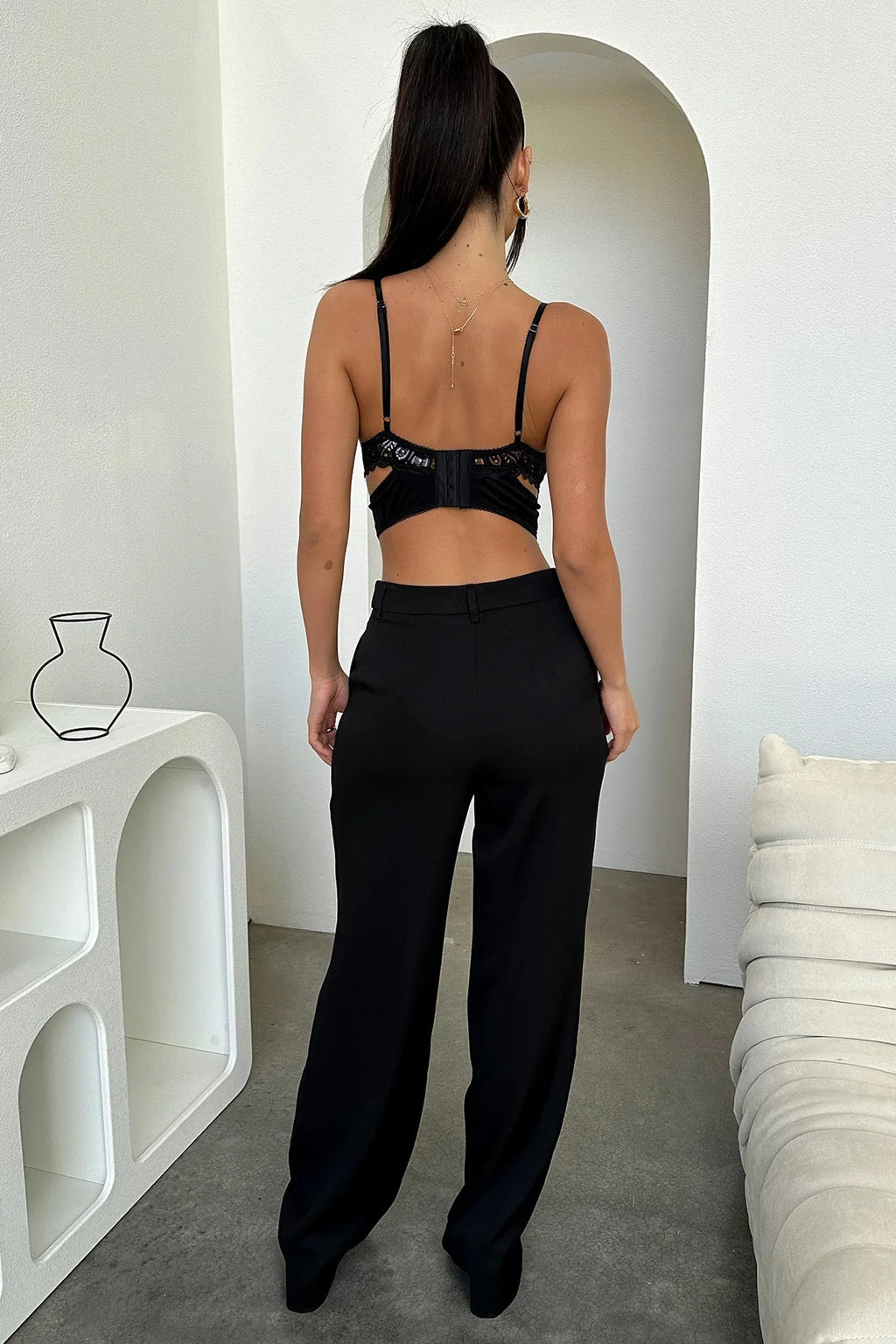 Alaric High Rise Pants - Black