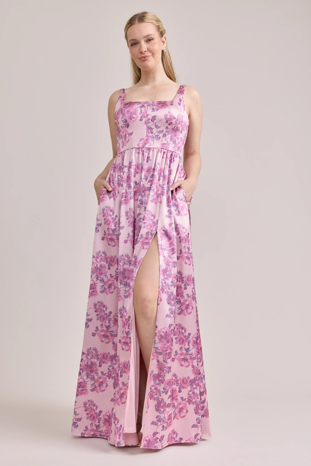 Satin Floral Print Dress | Made To Order