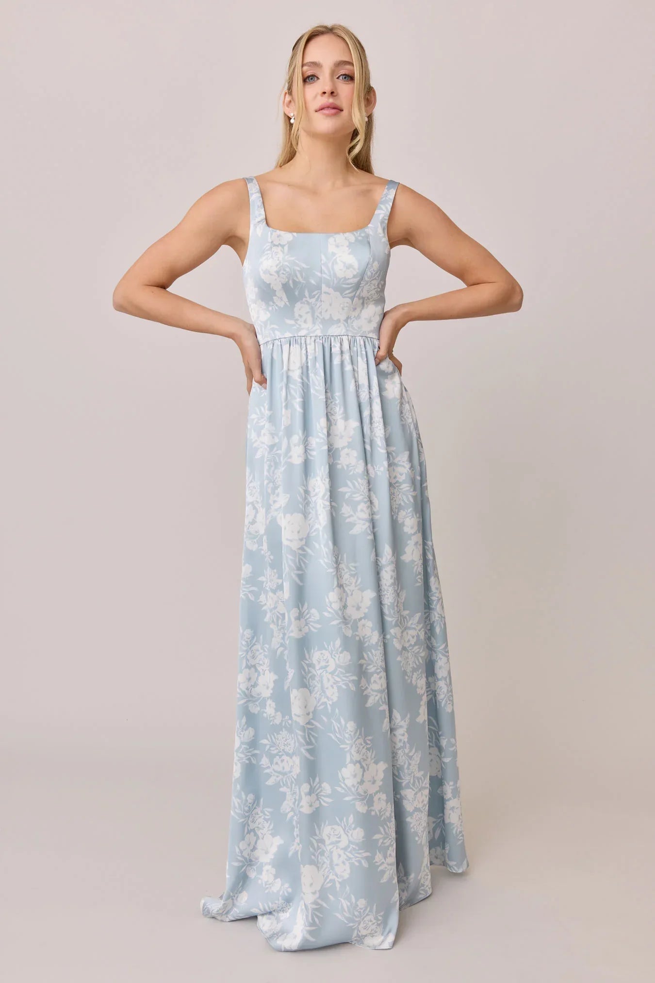 Satin Floral Print Dress | Made To Order