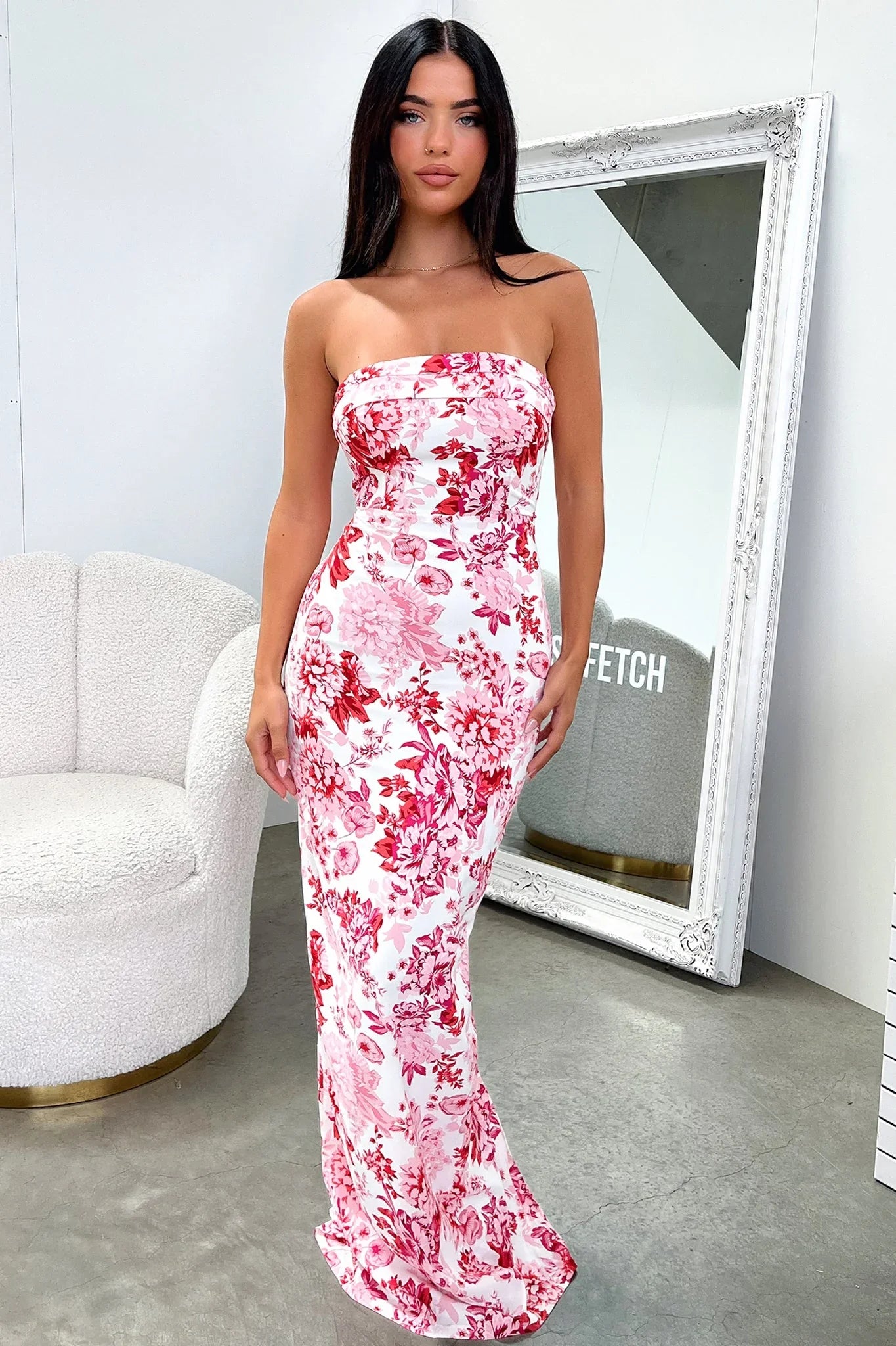 Charms Maxi Dress - Pink Floral