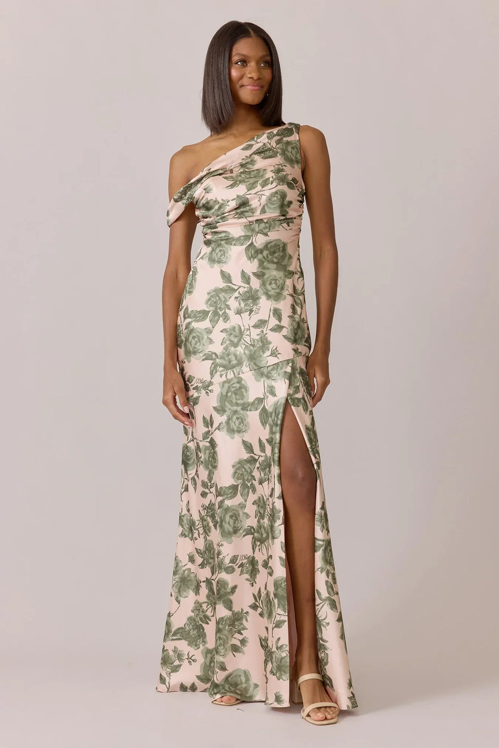 Satin Floral Print Dress | Made To Order