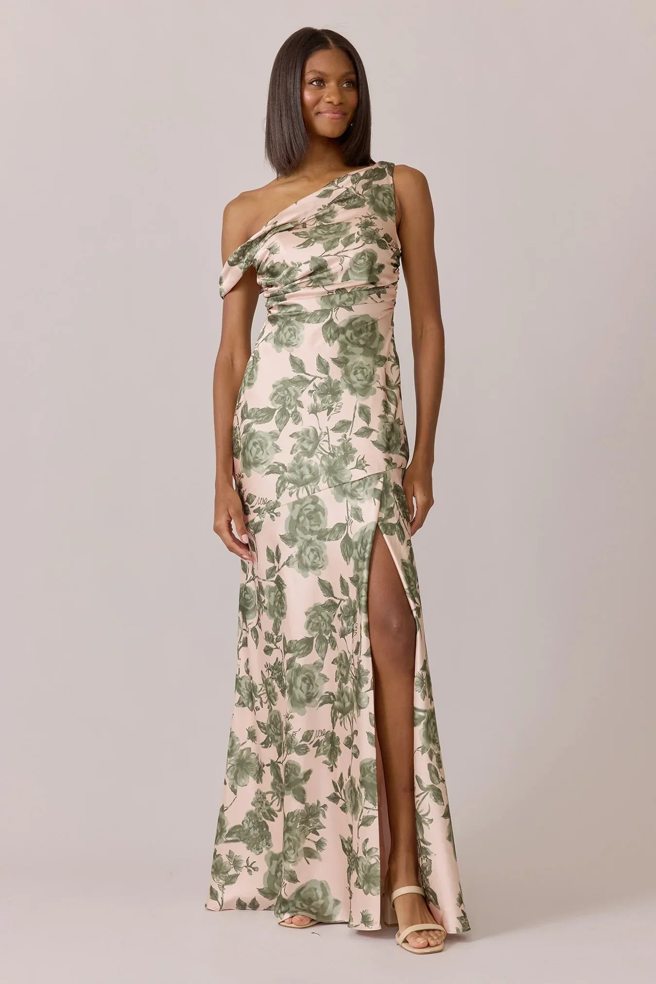 Satin Floral Print Dress | Made To Order