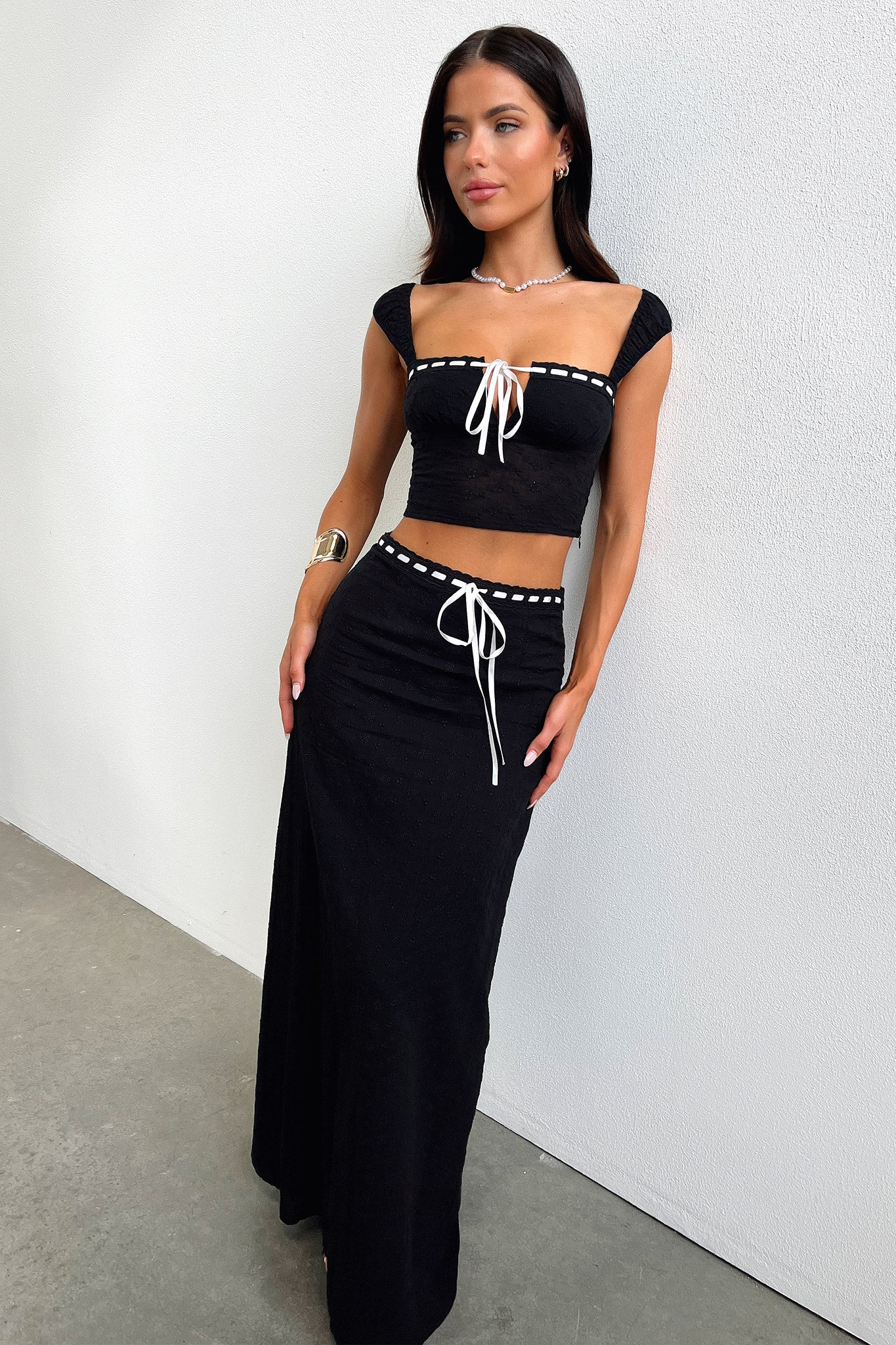 Flora Maxi Skirt - Black