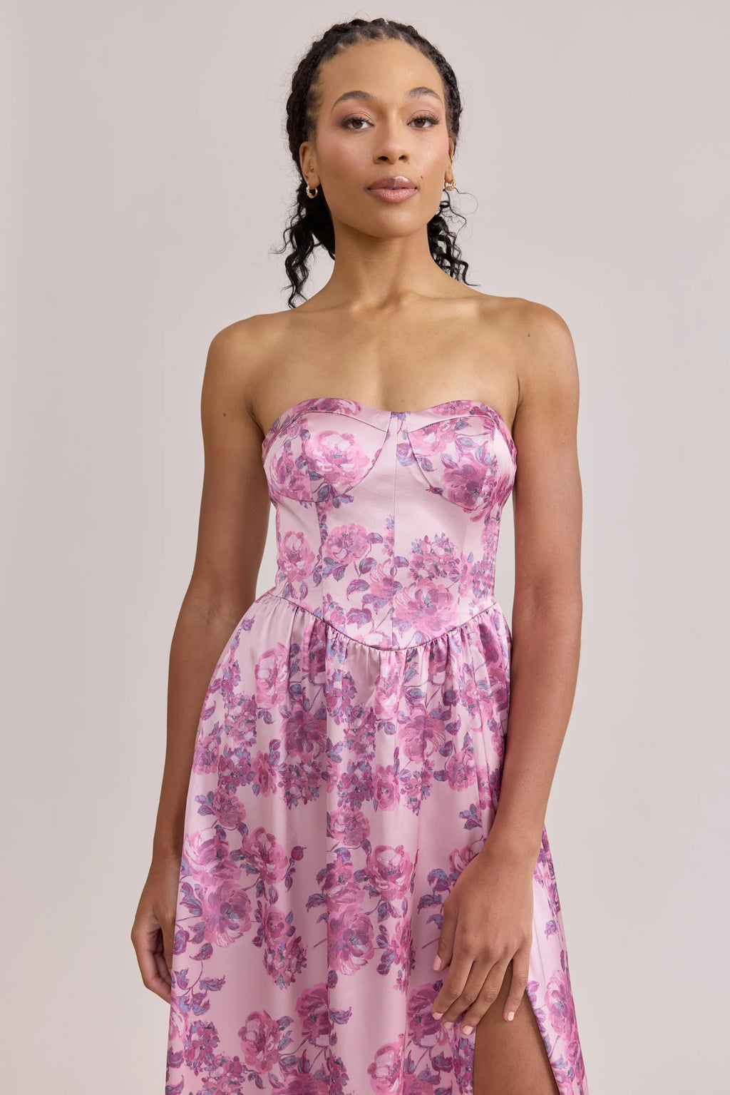 Sydney Satin Floral Print Dress | Made To Order