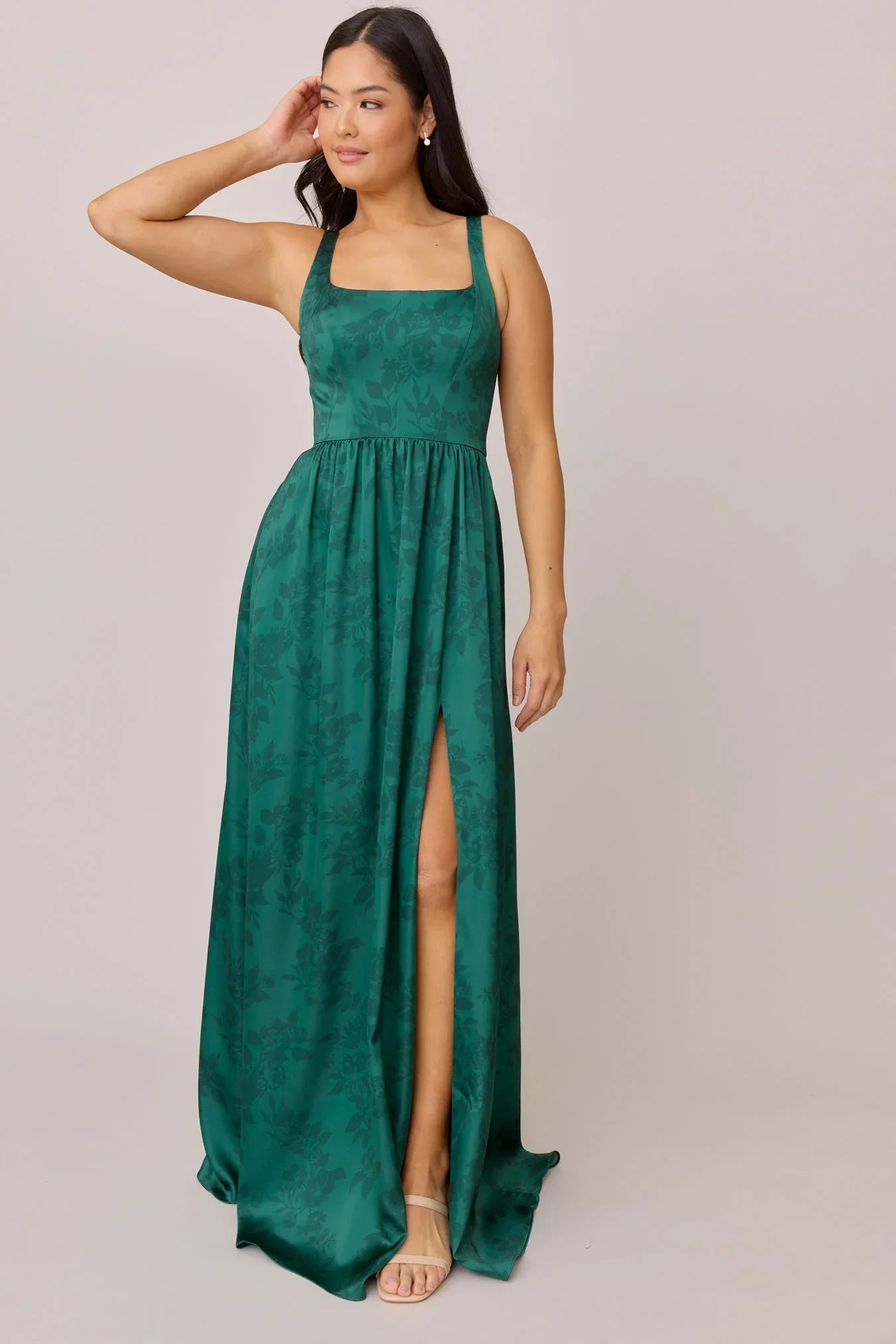 Satin Floral Print Dress | Made To Order