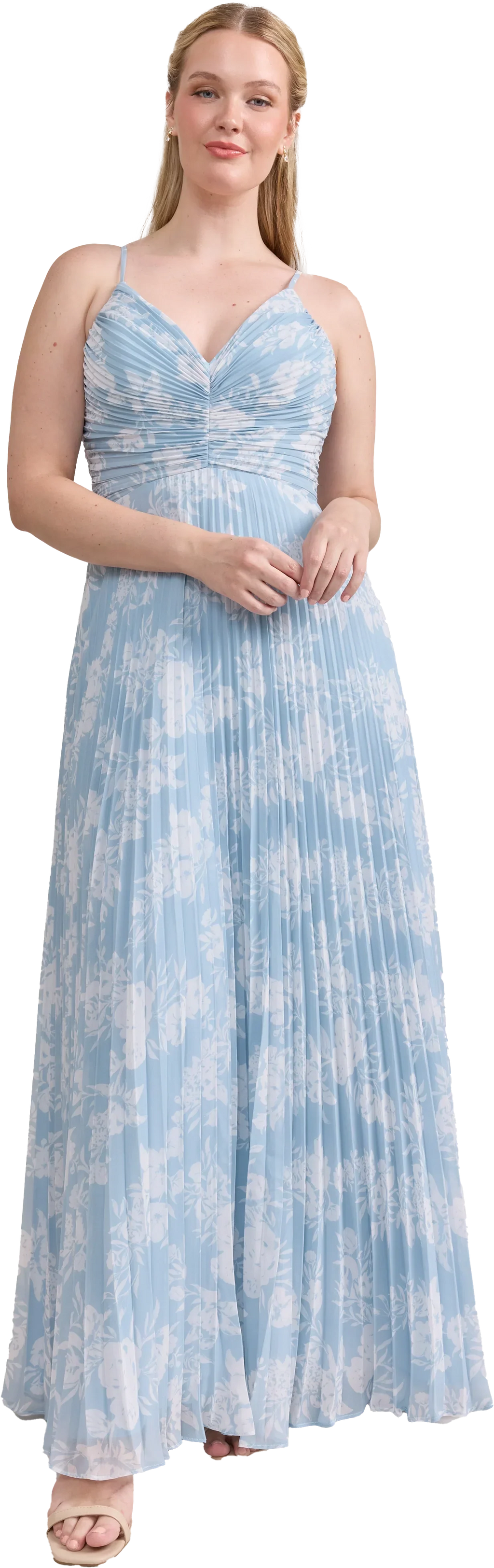 Chiffon Pleated Floral Print Dress | Made To Order
