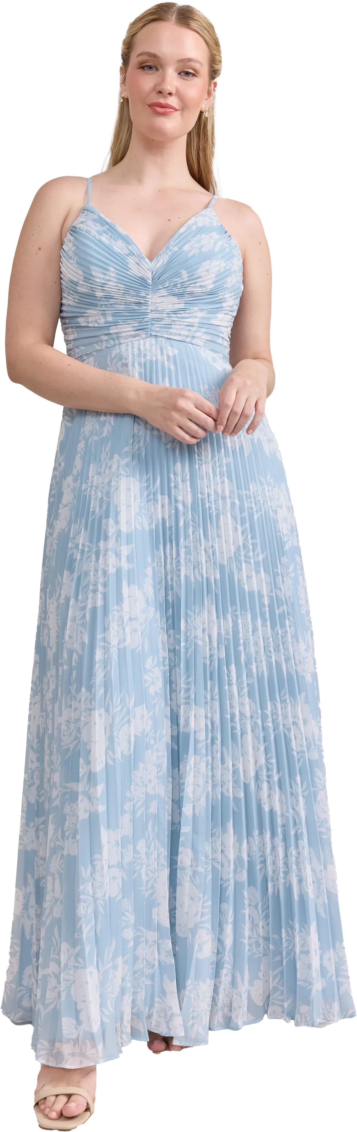 Chiffon Pleated Floral Print Dress | Made To Order