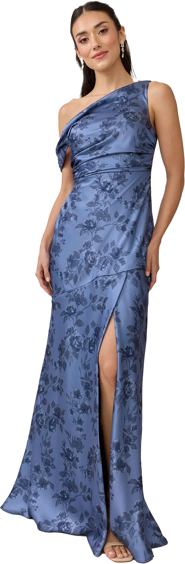 Satin Floral Print Dress | Made To Order