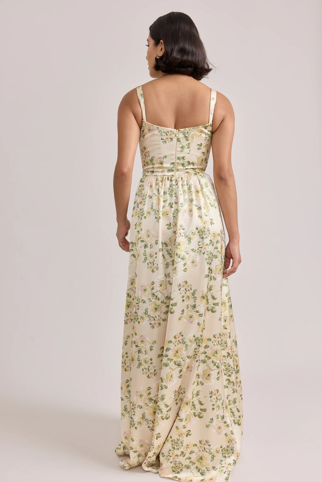 Satin Floral Print Dress | Made To Order