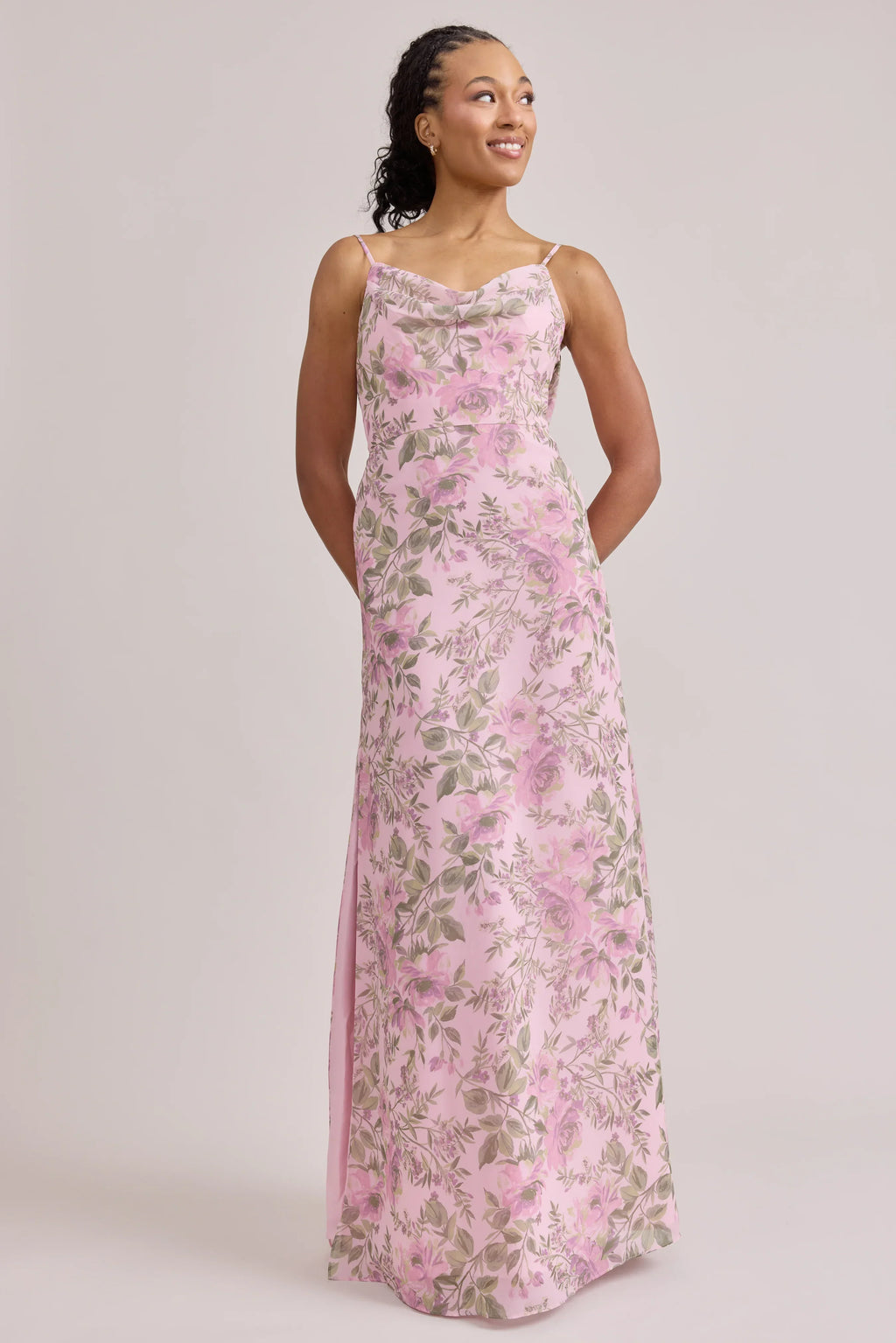 Nadia Chiffon Floral Print Dress | Made To Order