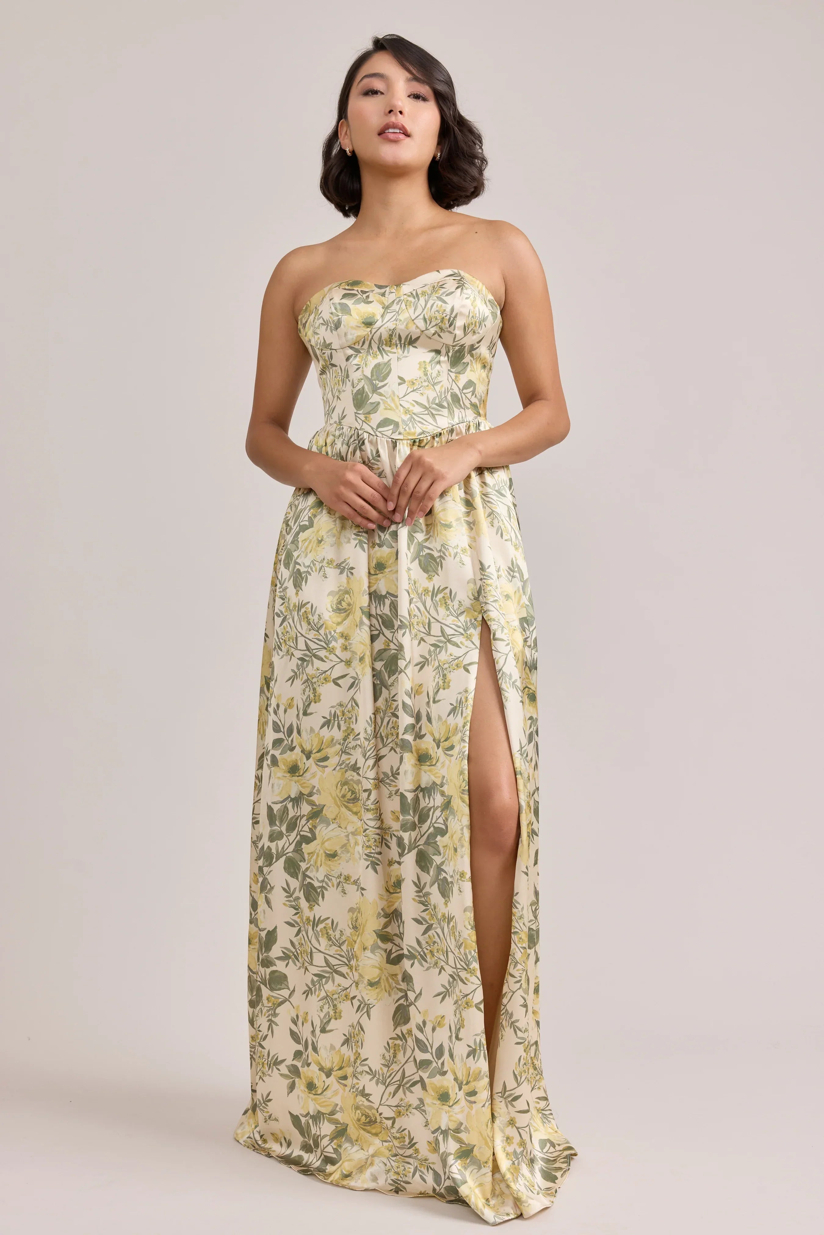 Sydney Satin Floral Print Dress | Made To Order