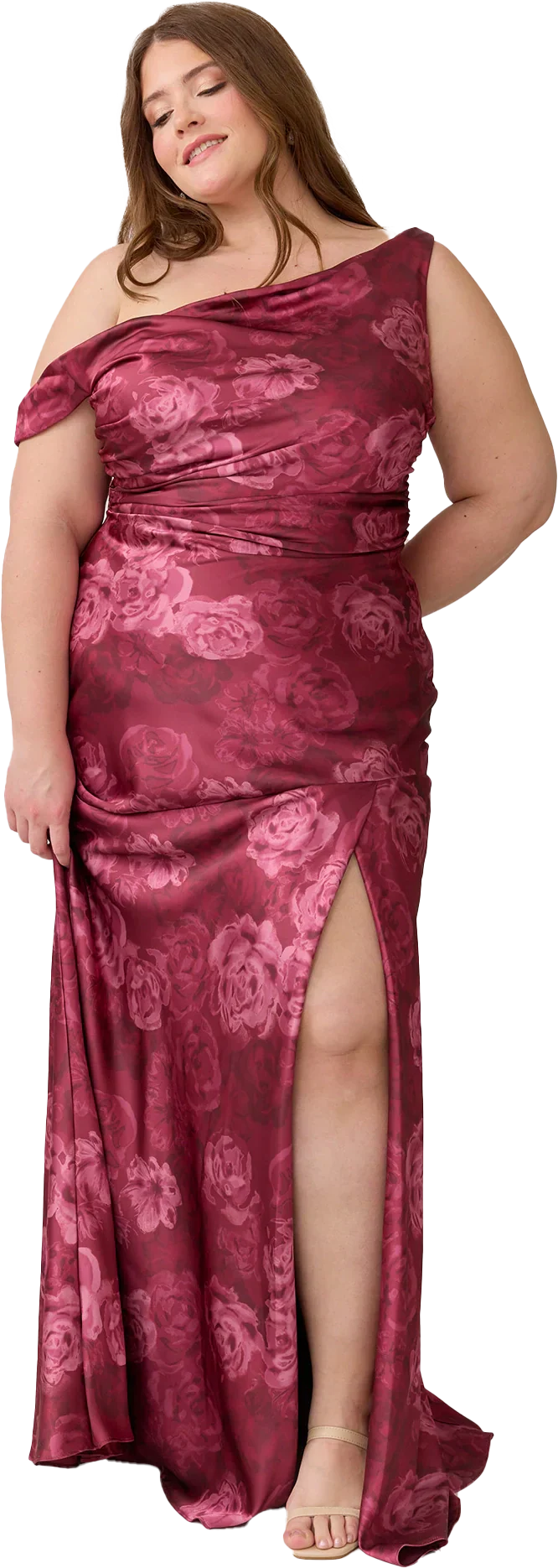 Satin Floral Print Dress | Made To Order