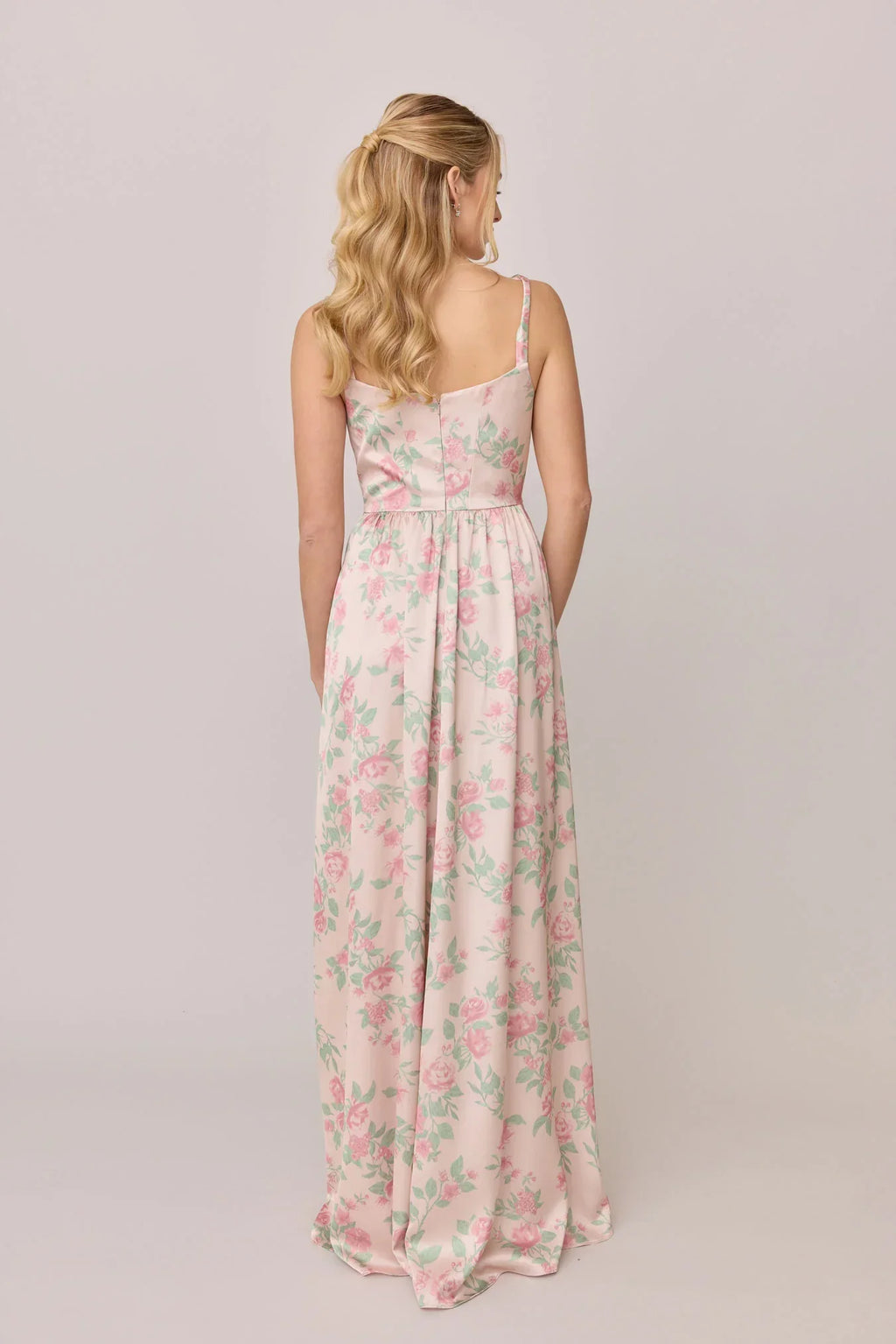 Satin Floral Print Dress | Made To Order